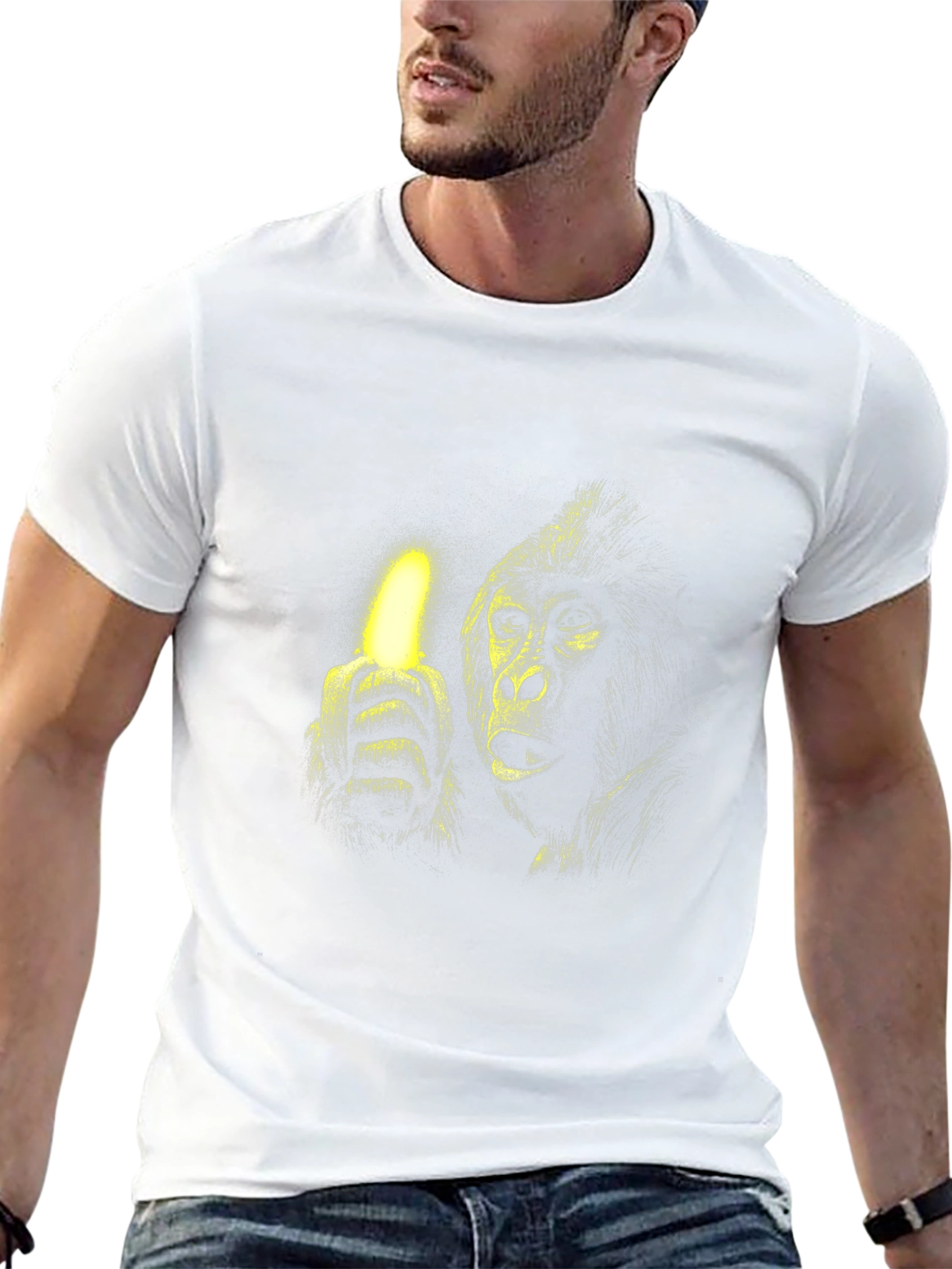 Black Gorilla Banana Glow Black T-Shirt view 13