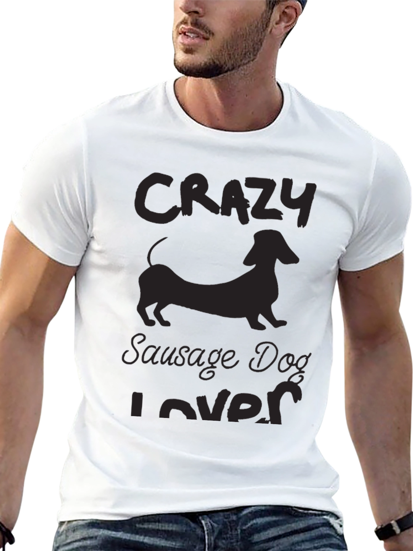 Black Crazy Sausage Dog Lover T-Shirt view 13