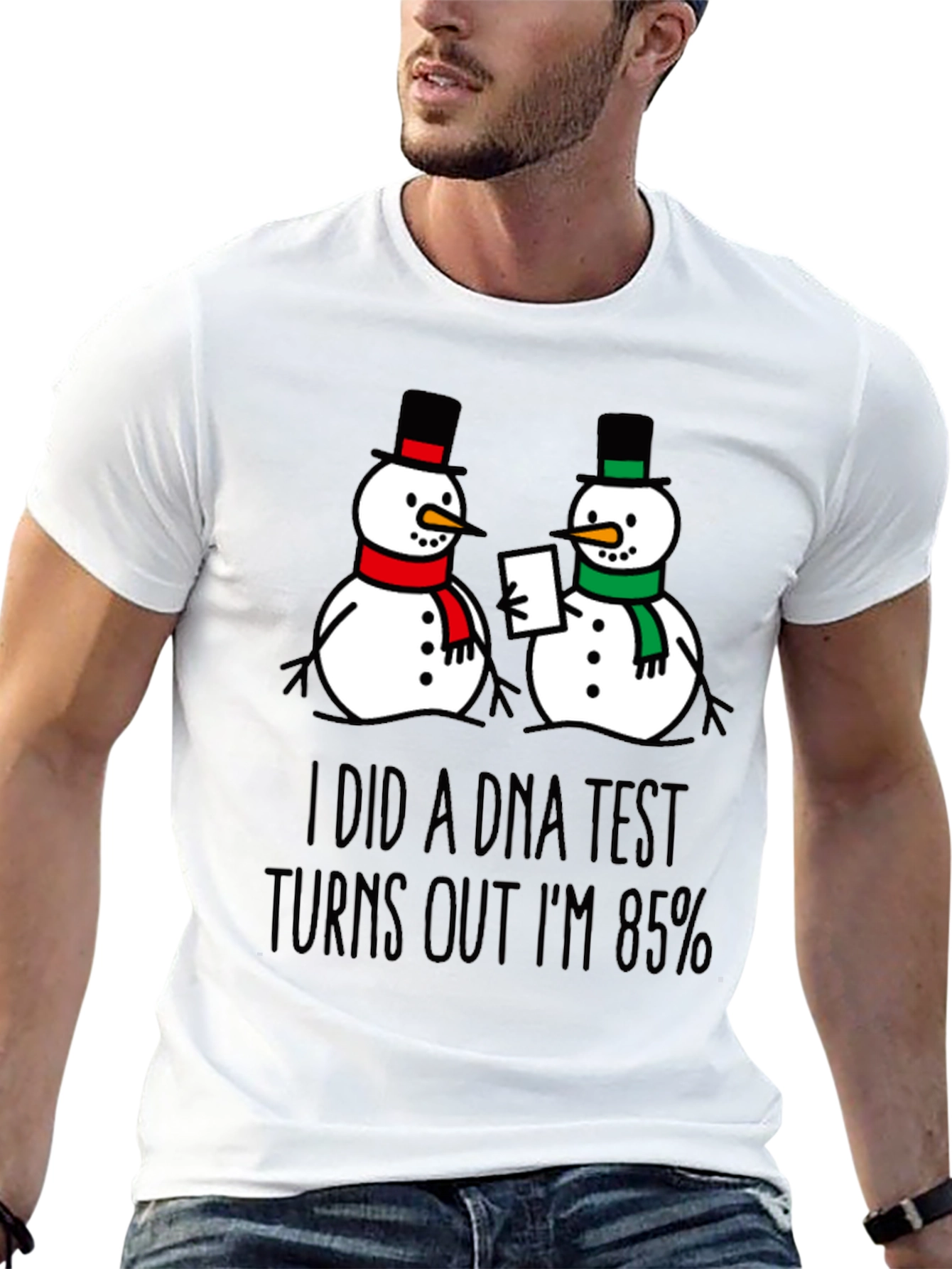 Black DNA Test Snowman Graphic Tee view 13