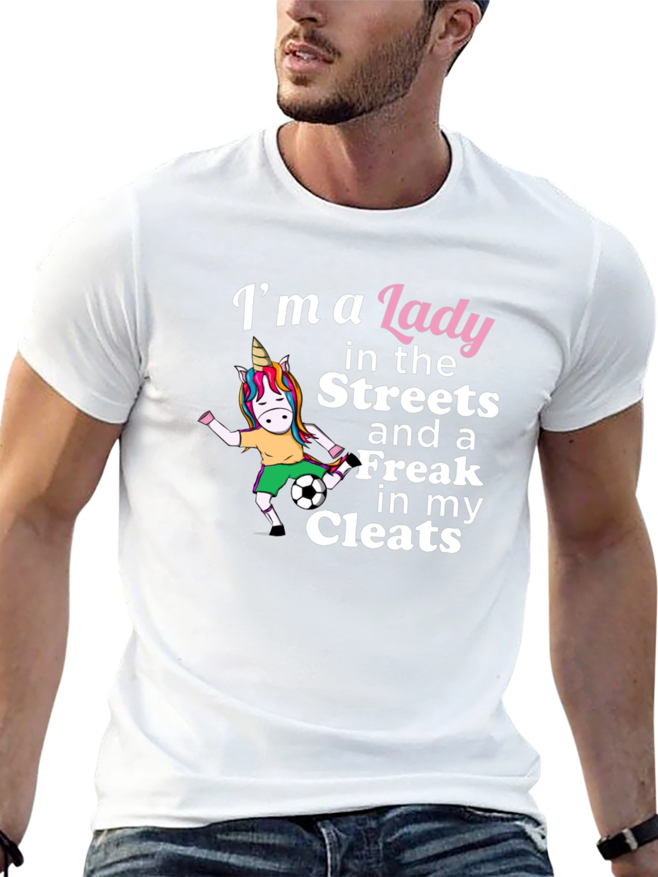 Black Lady Streets Freak Cleats Soccer Unicorn T-Shirt view 13