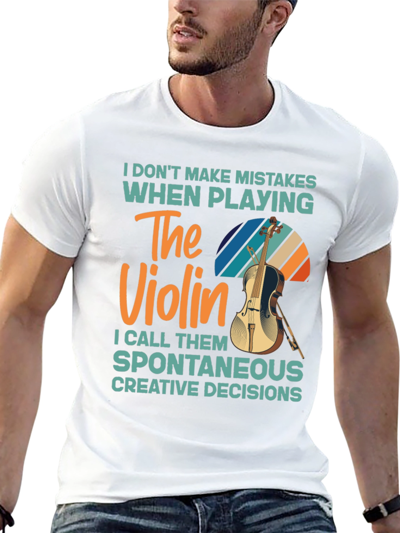 Black Violin Player T-Shirt - No Mistakes Just Creative Decisions view 13