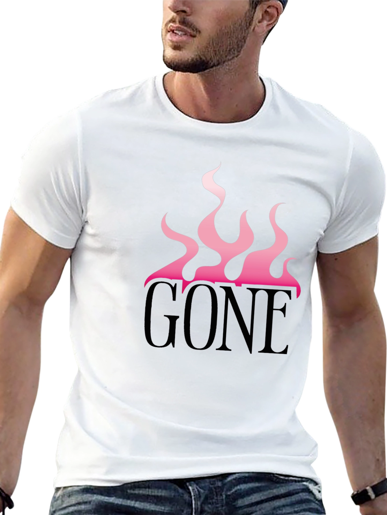 Black GONE Graphic Tee - Pink Flames Black T-Shirt view 13
