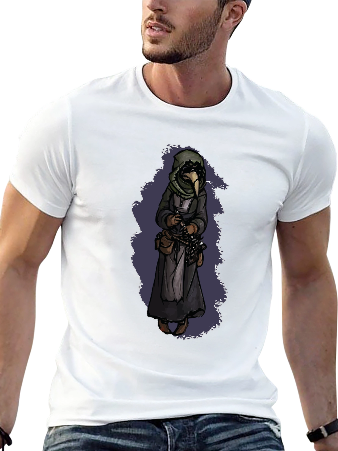 Black Plague Doctor Graphic T-Shirt - Black view 13