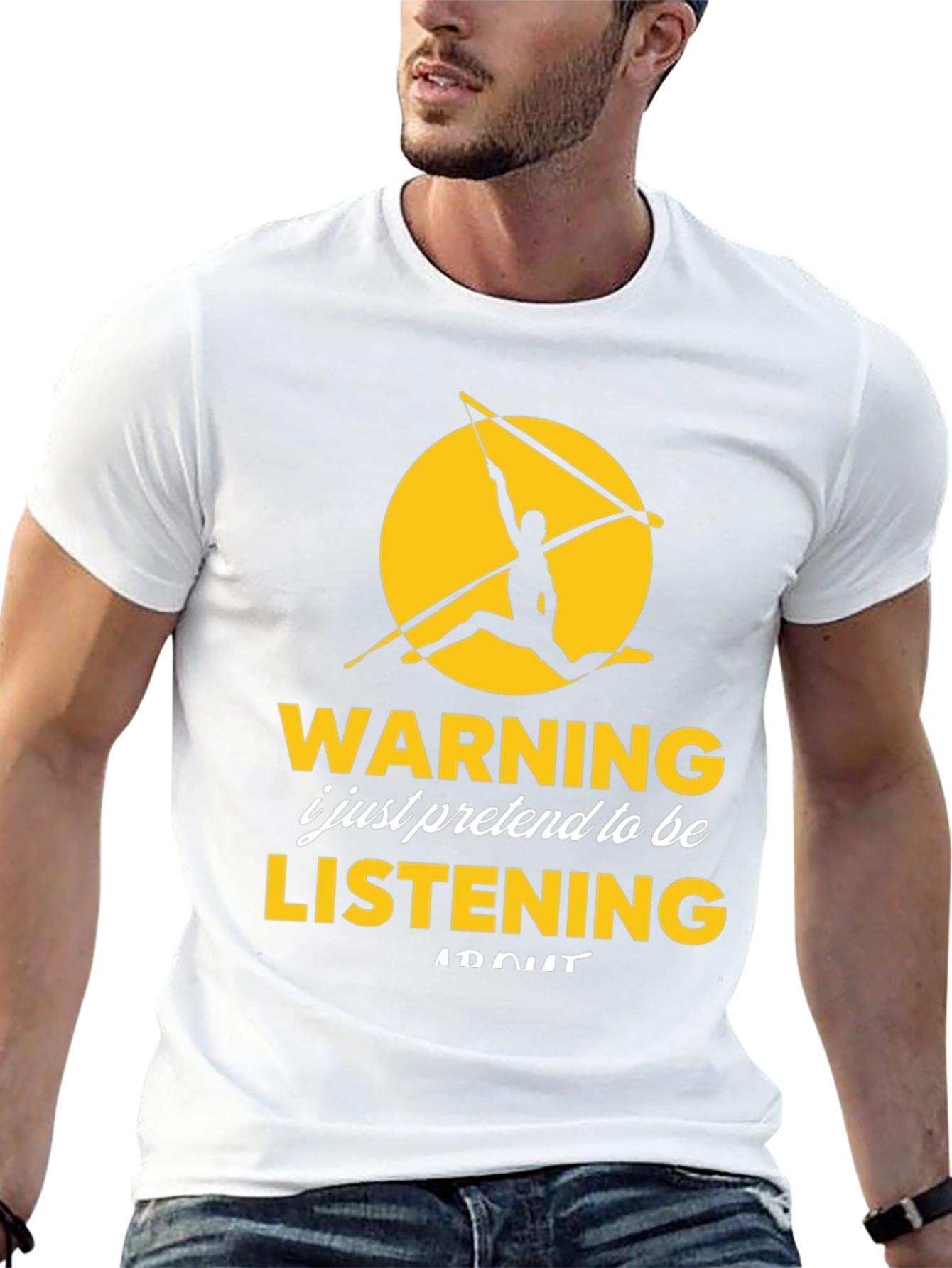 Black Warning I Pretend Listening T-Shirt view 13