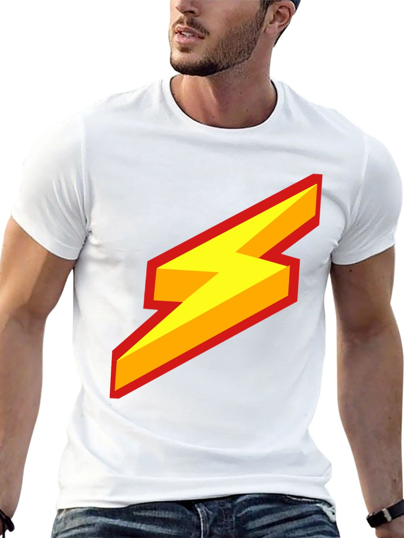 Black Lightning Bolt Graphic Tee - Bold Style view 13