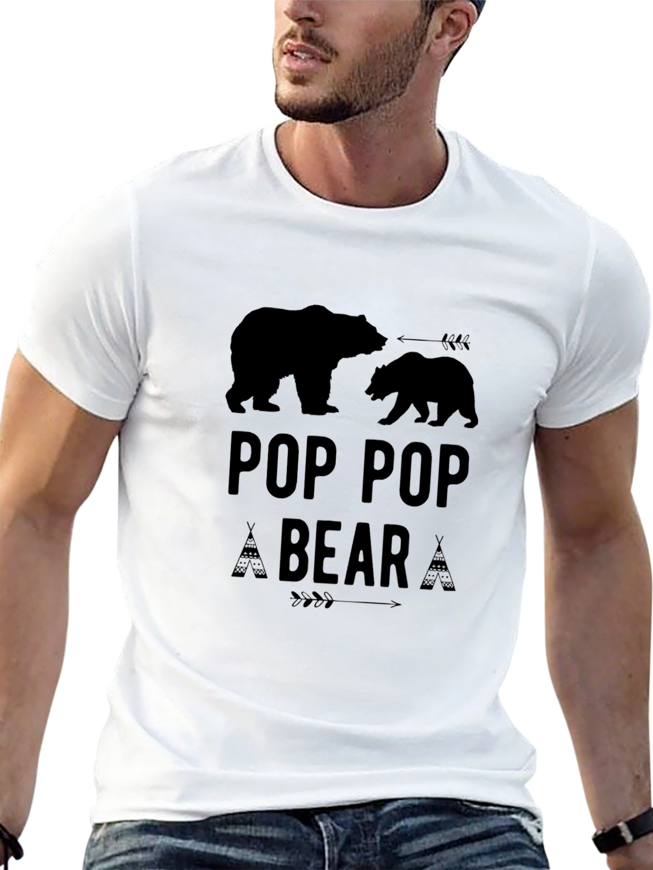 Black Pop Pop Bear T-Shirt - Father's Day Gift view 13