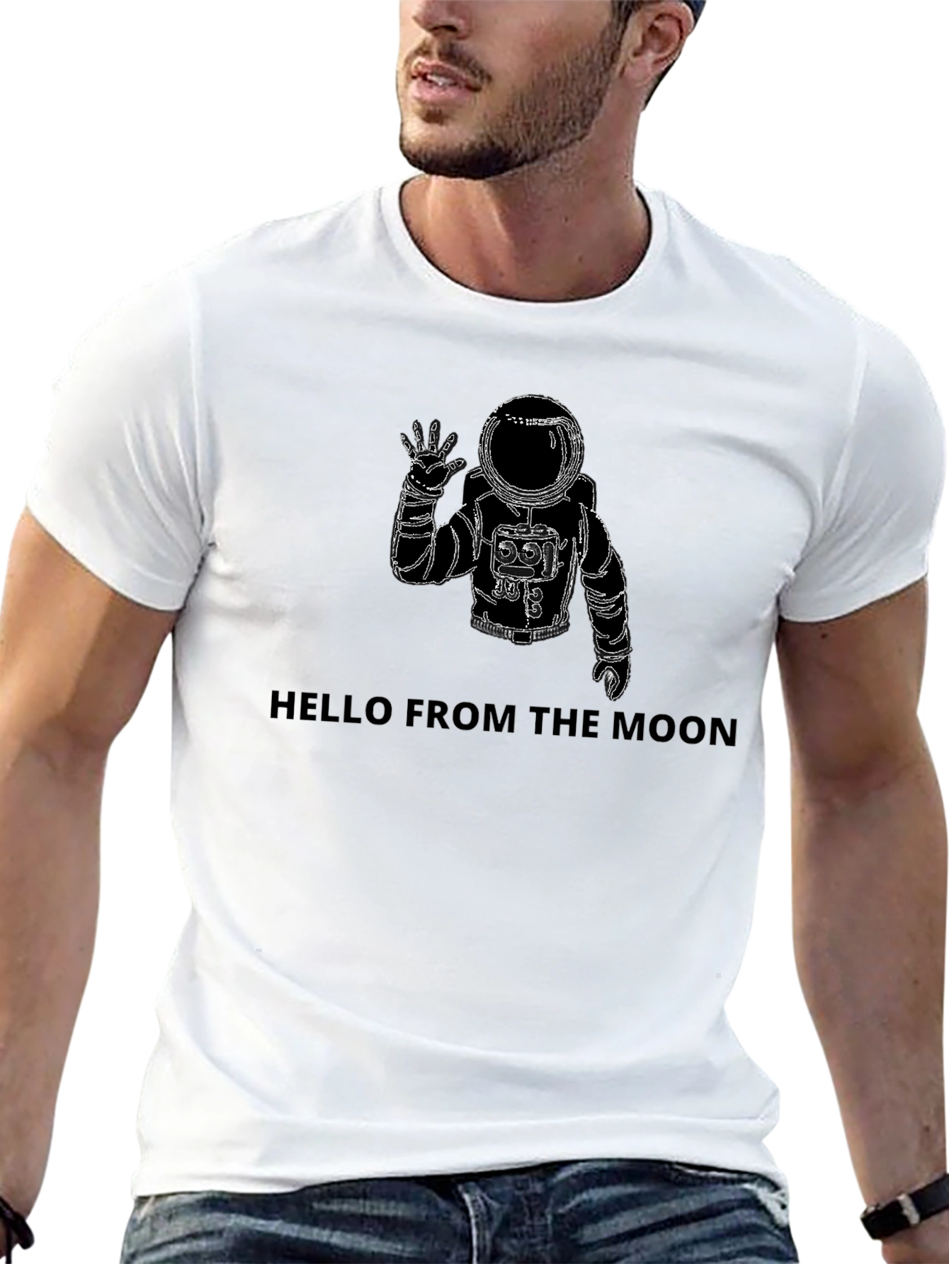 Black Hello From The Moon Graphic Tee view 13