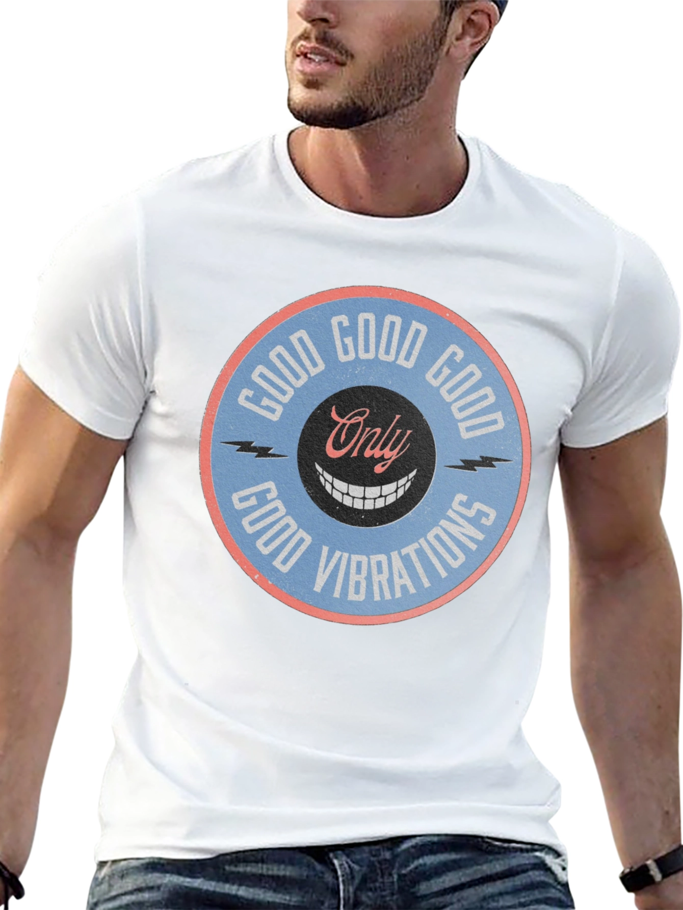 Black Good Vibrations Graphic Tee - Retro Style view 13