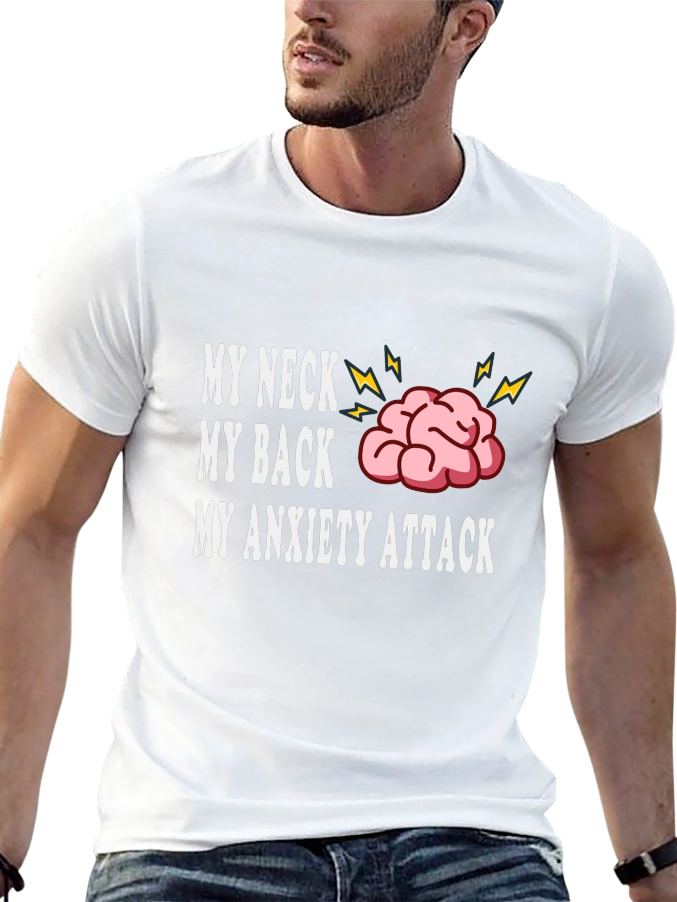 Black My Neck, My Back, My Anxiety Attack Graphic Tee view 13