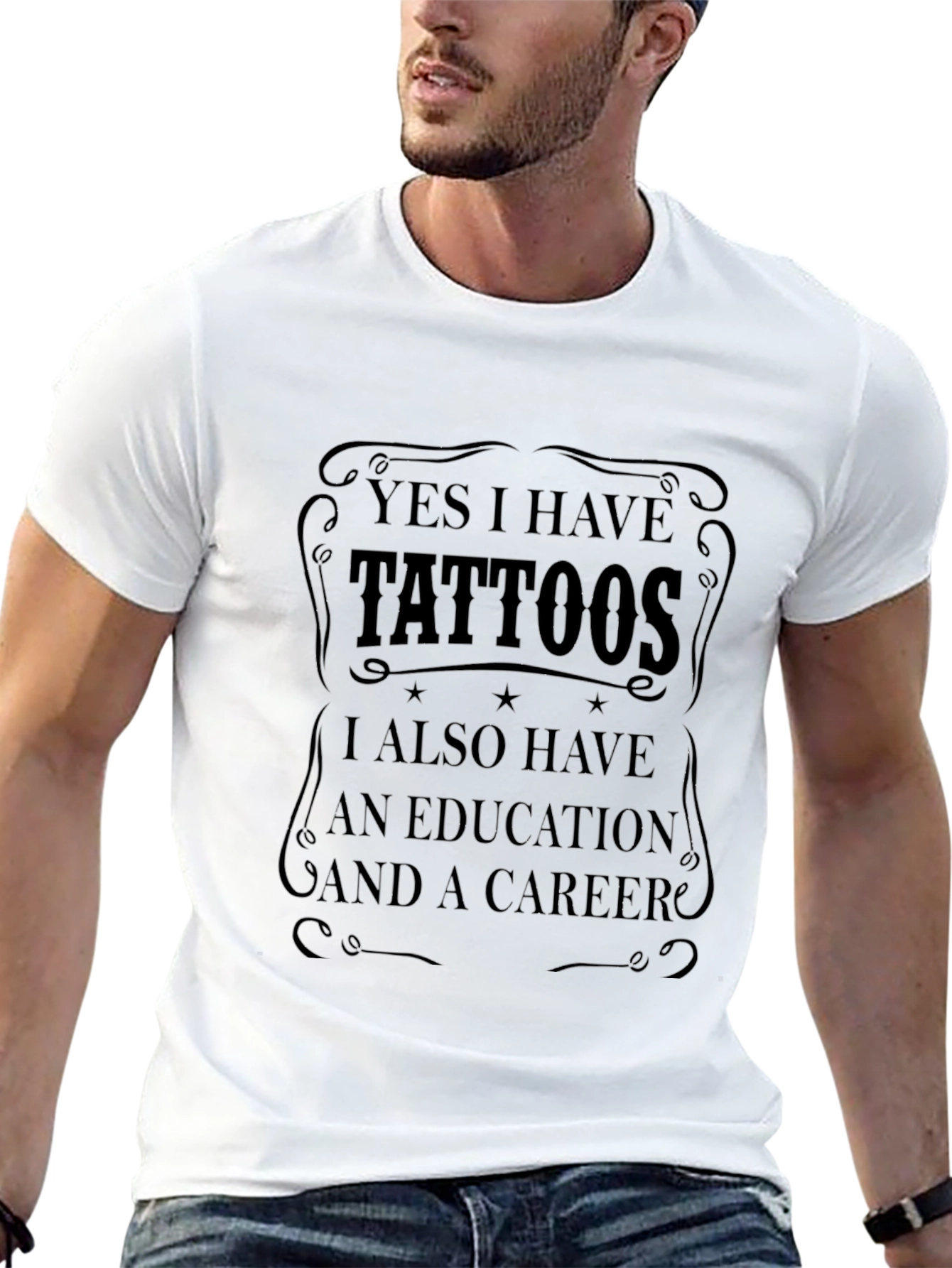 Black Tattooed & Educated Graphic Tee view 13