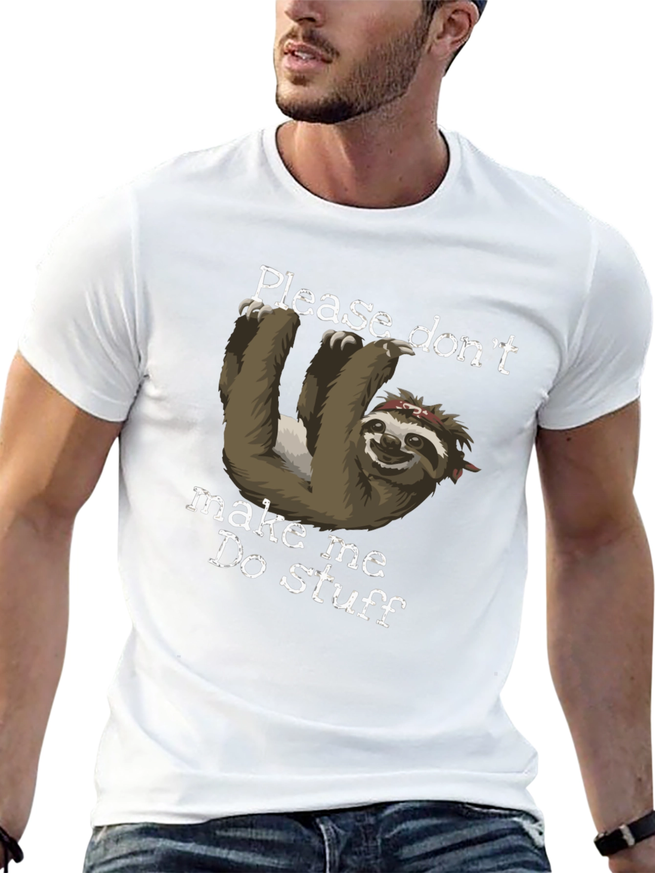 Black Sloth Graphic Tee - Please Don't Make Me Do Stuff view 13