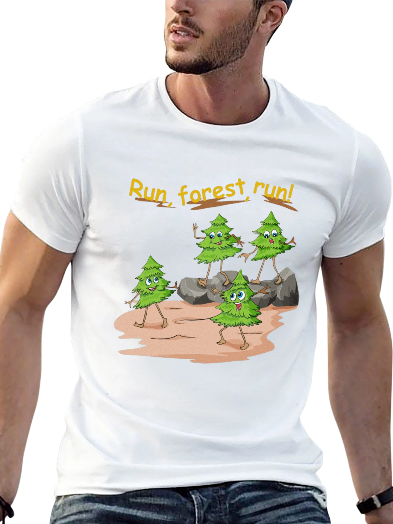 Black Run Forest Run Graphic T-Shirt view 13