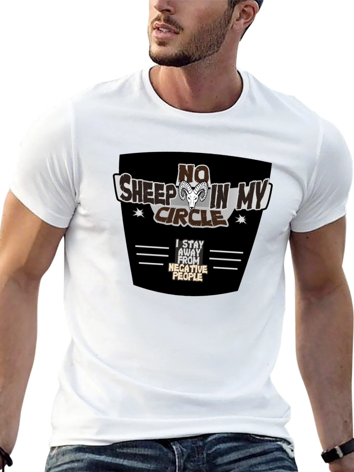 Black No Sheep In My Circle Graphic Tee view 13