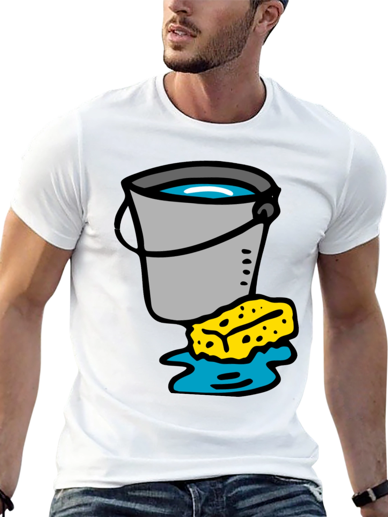 Black Bucket and Sponge Graphic Tee view 13