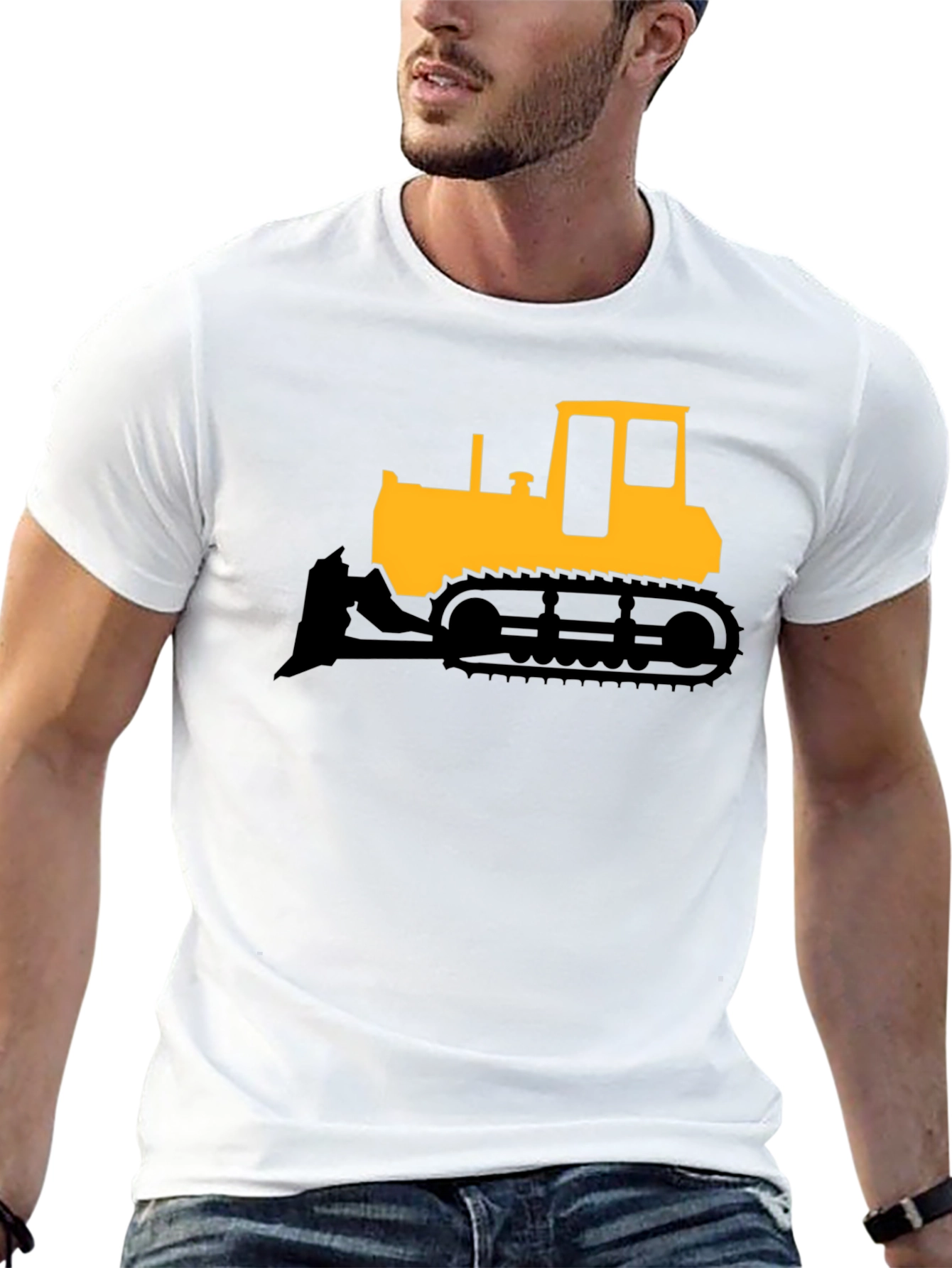 Black Bulldozer Graphic T-Shirt - Heavy Equipment Tee view 13
