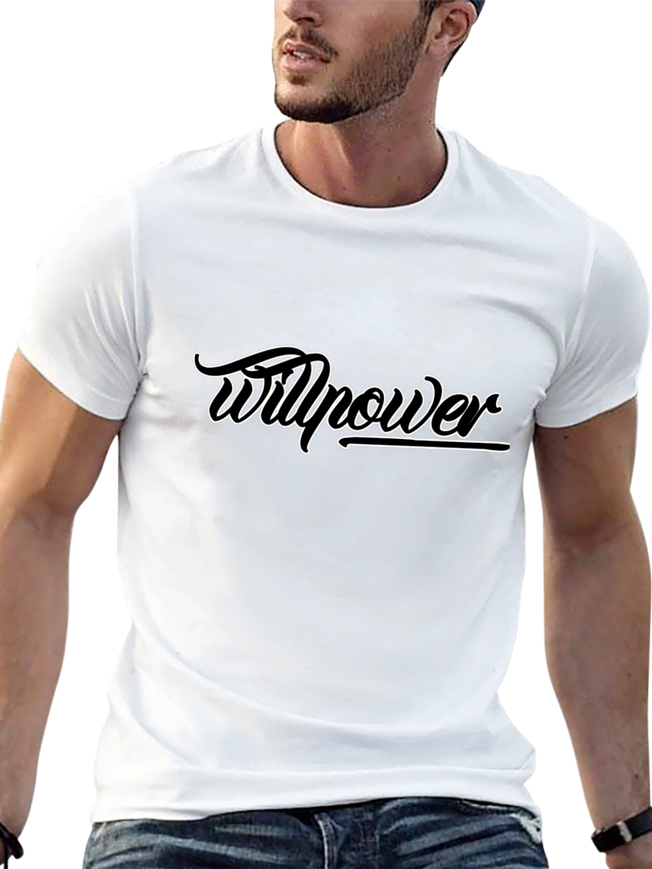 Black Willpower Graphic Tee - Stylish Black T-Shirt view 13