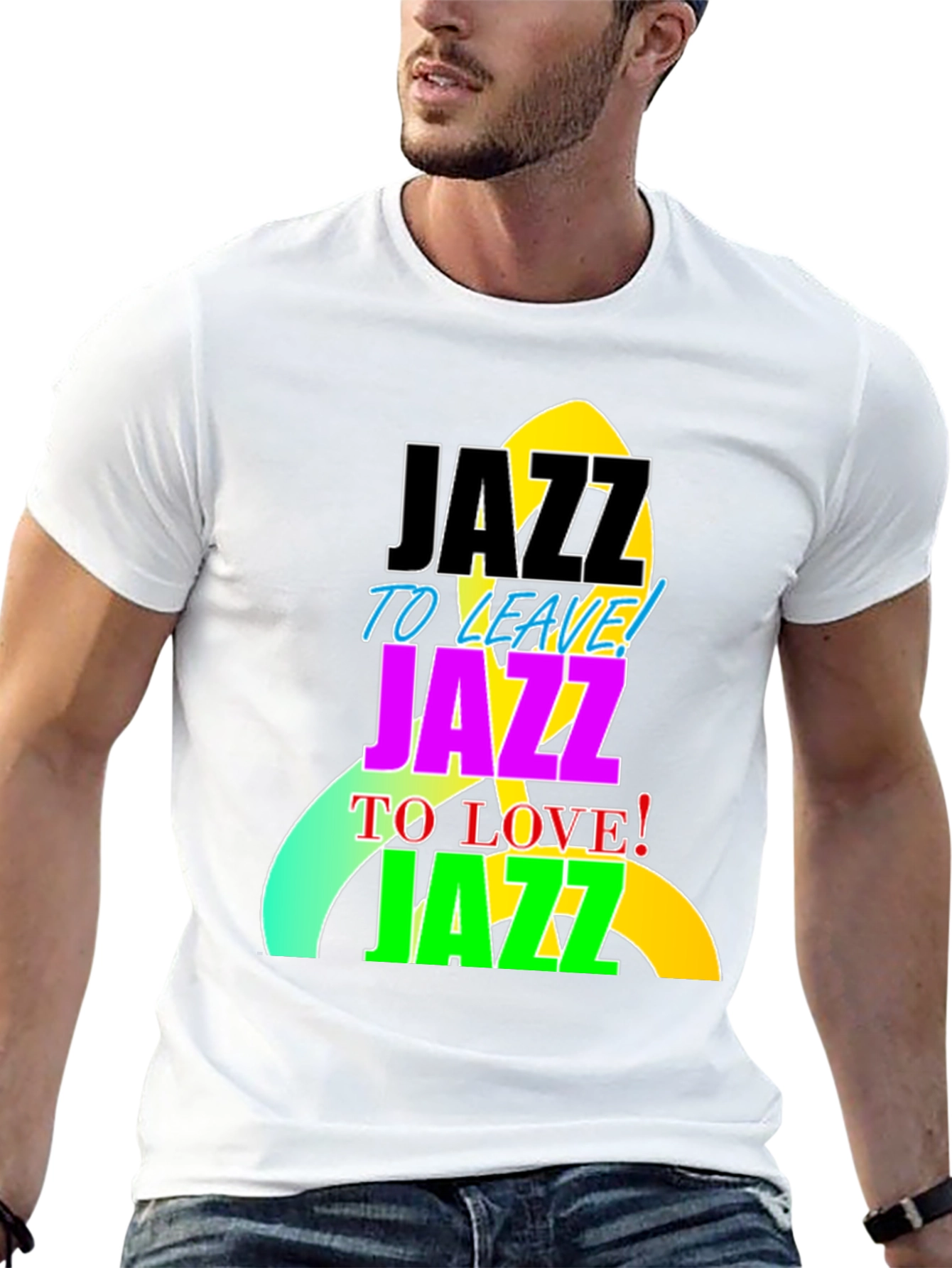 Black Jazz to Leave, Love, Jazz T-Shirt view 13