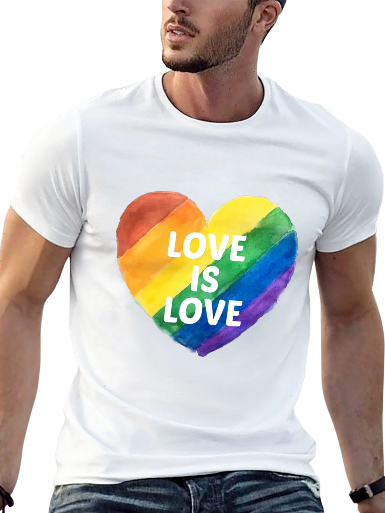 Black Love Is Love Rainbow Heart T-Shirt view 13