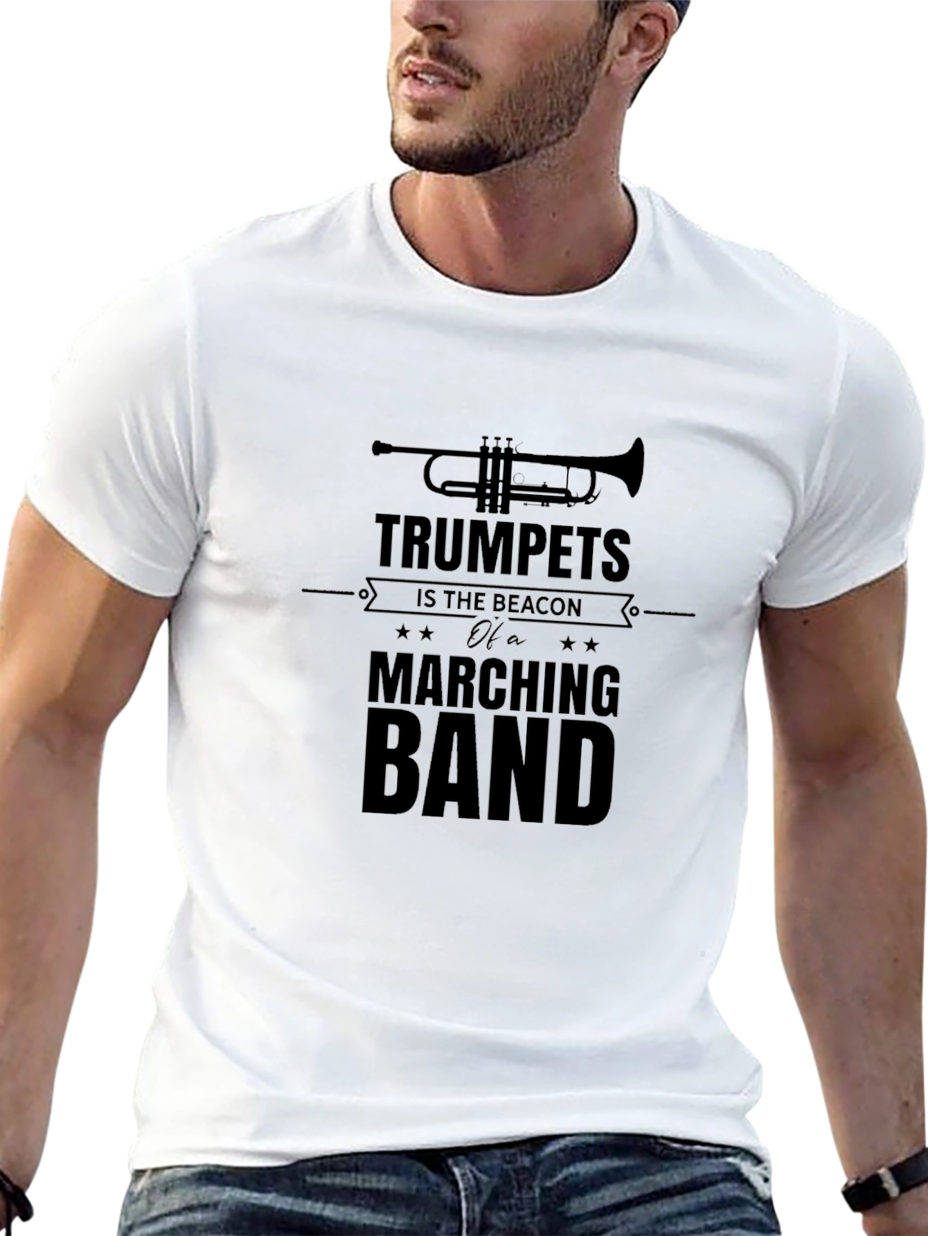Black Trumpets Marching Band Graphic T-Shirt view 13