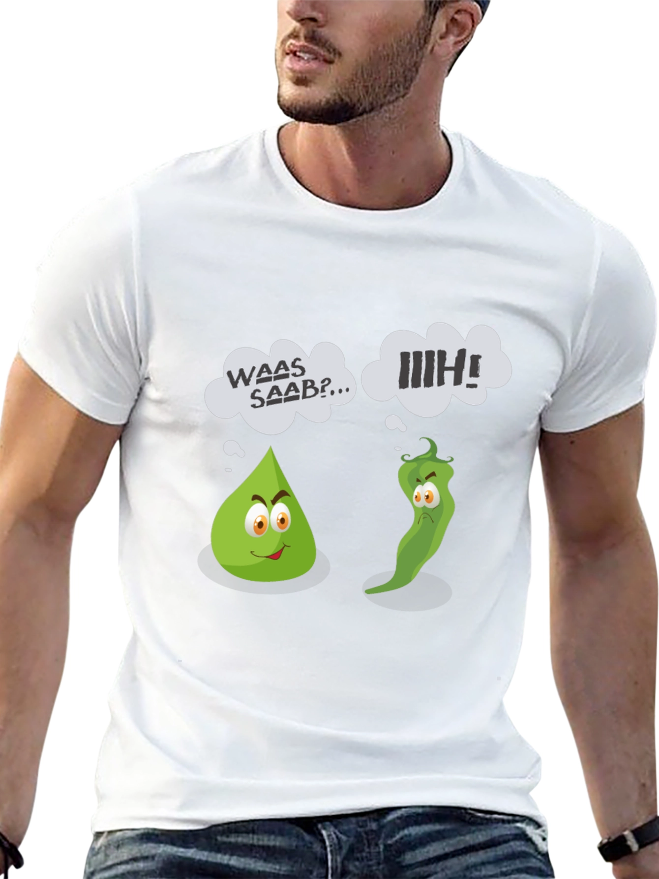 Black Funny Cartoon Vegetables Black T-Shirt view 13