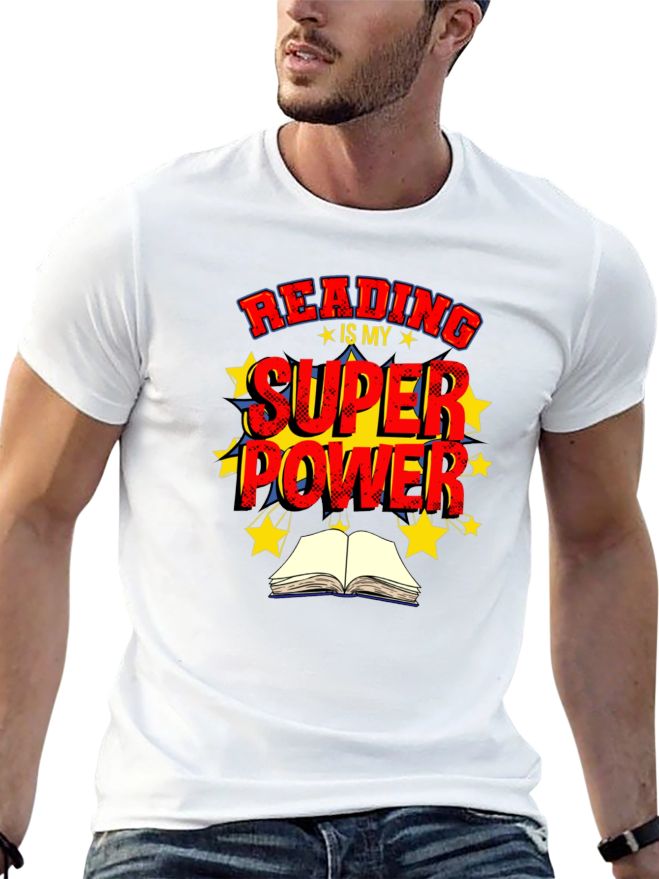 Black Reading is My Superpower Graphic T-Shirt view 13