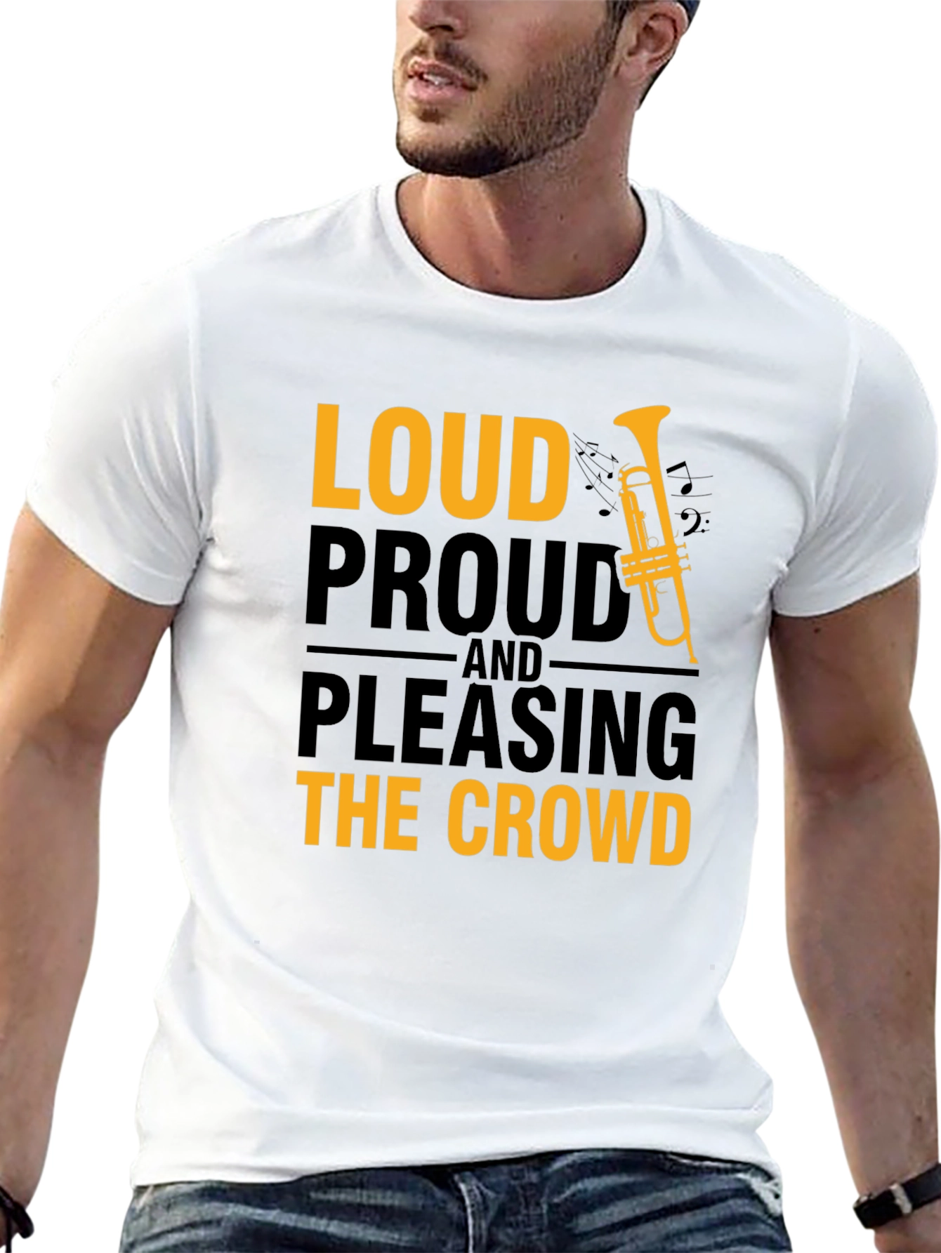 Black Loud Proud T-Shirt - Musician Graphic Tee view 13