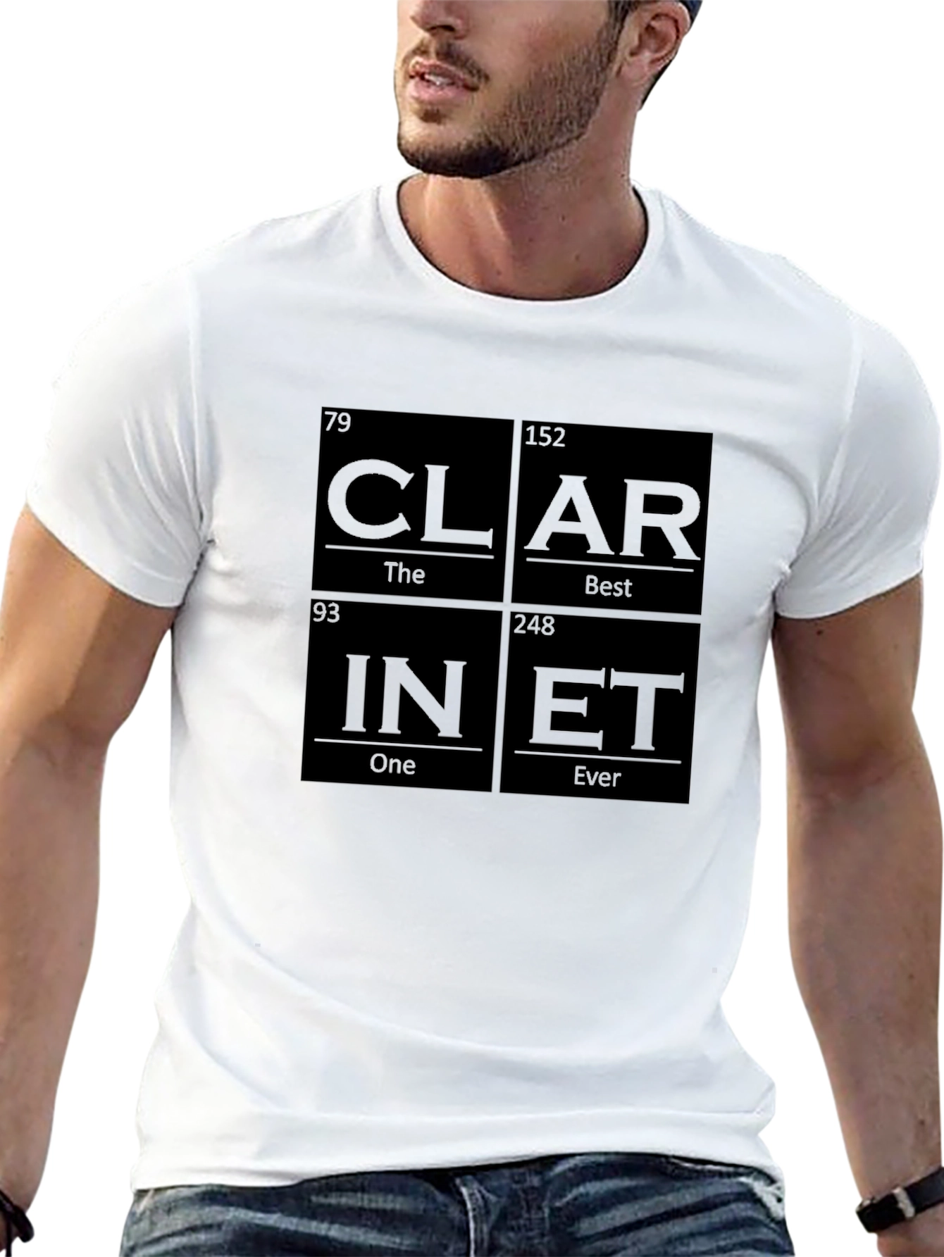 Black Clari-Net Periodic Table Style Graphic T-Shirt view 13
