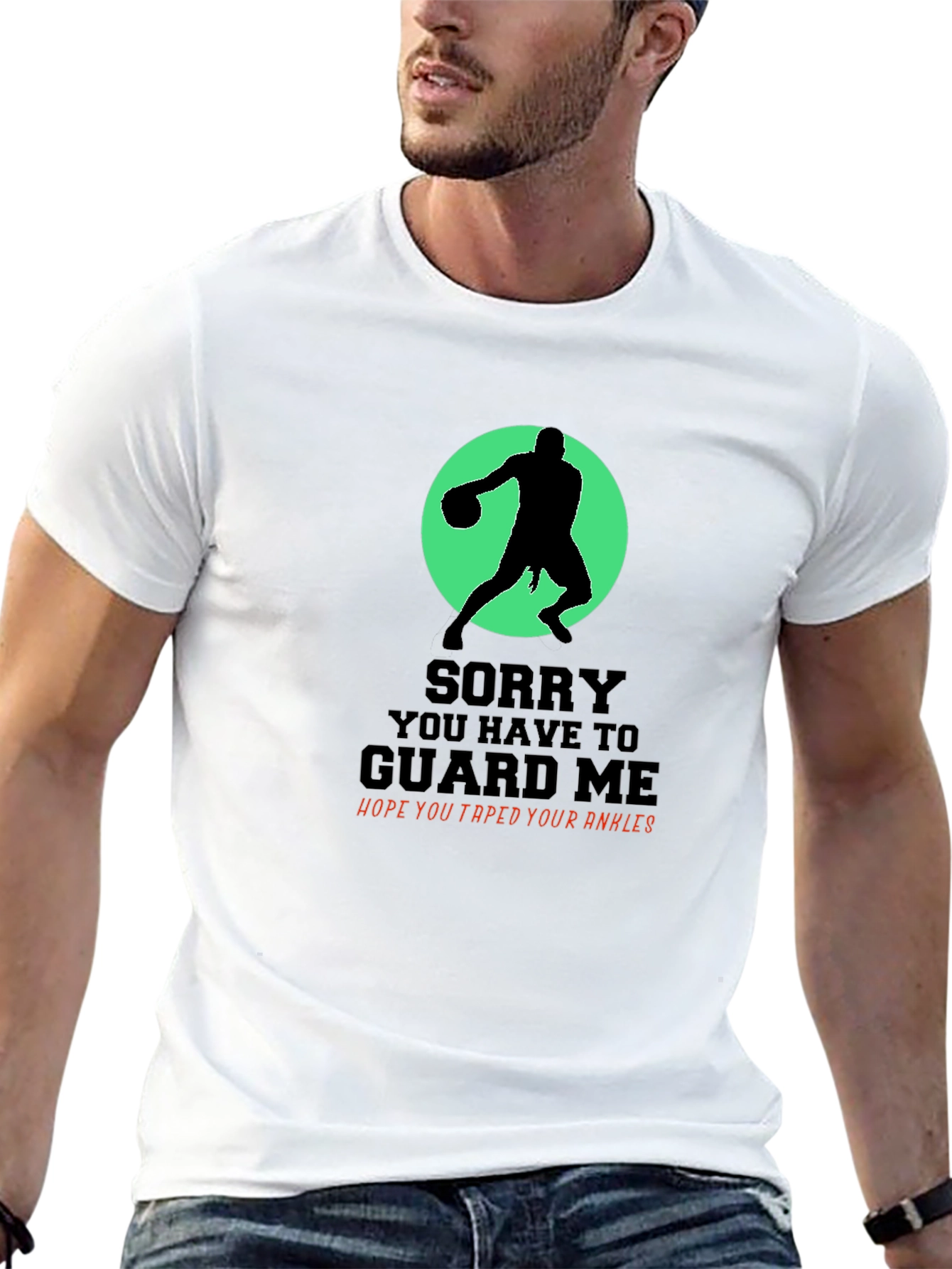 Black Basketball Graphic Tee - Sorry You Have To Guard Me view 13