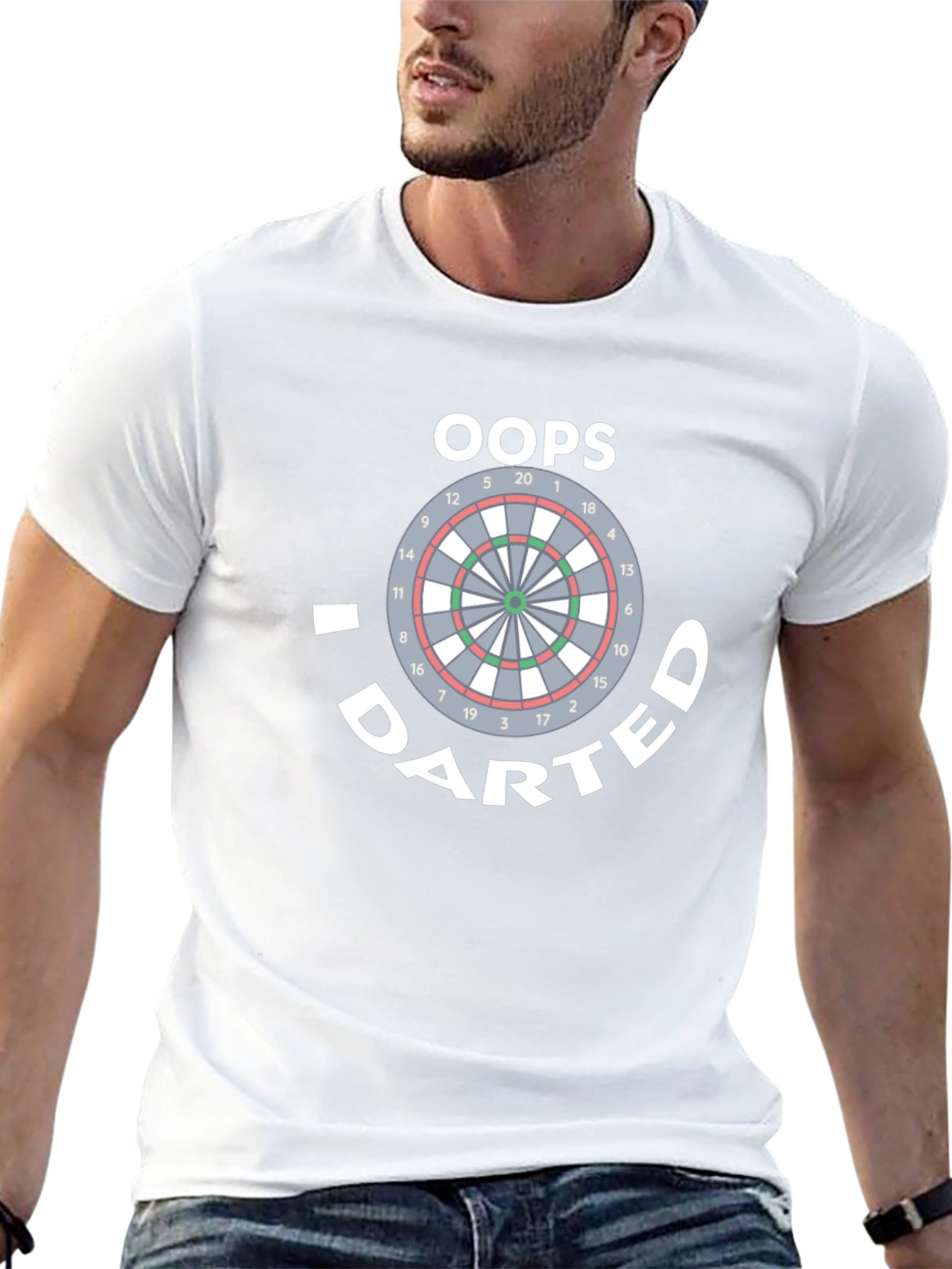 Black Oops I Darted Dartboard T-Shirt view 13