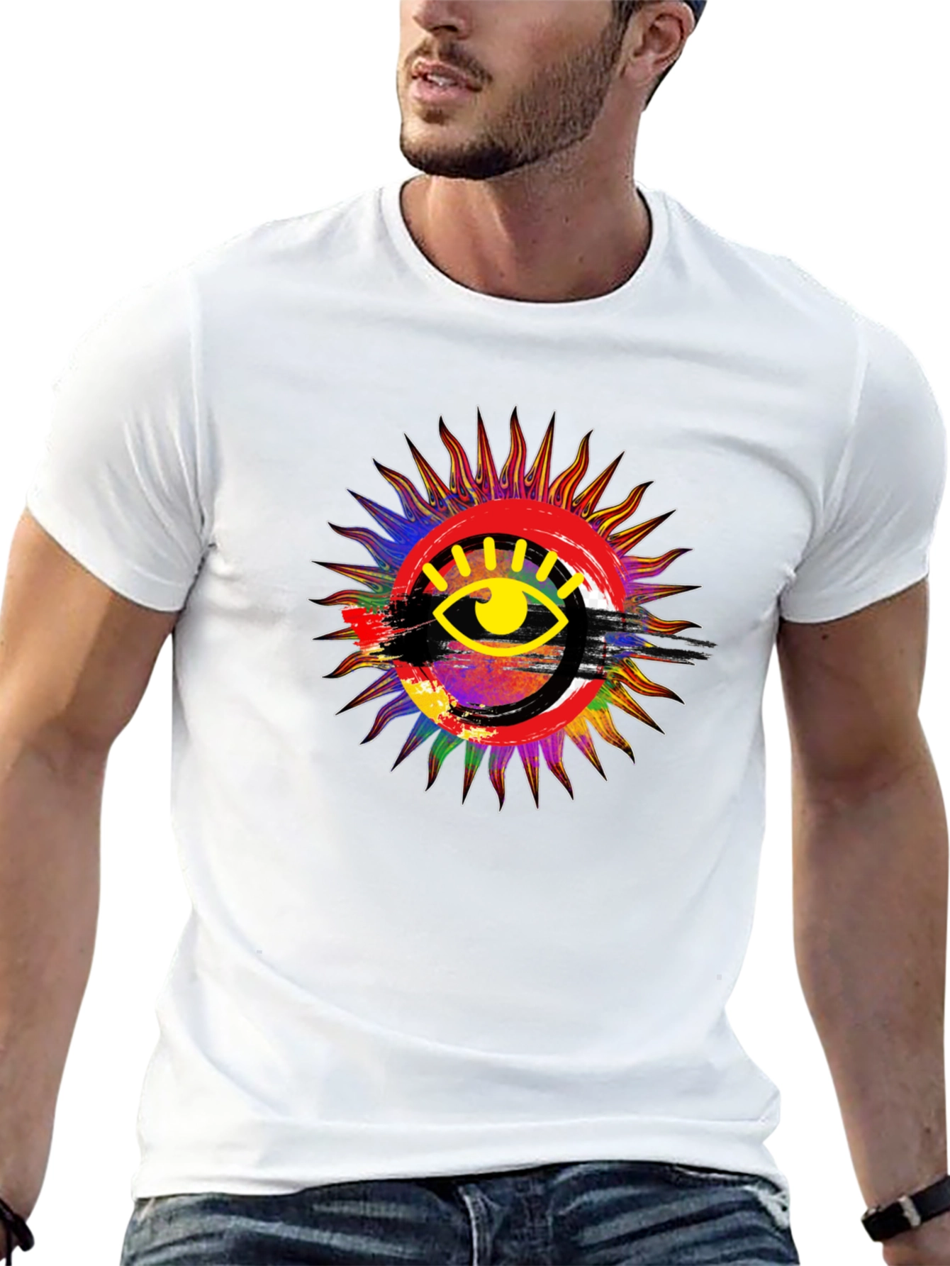 Black Eye of Providence Sunburst Graphic T-Shirt view 13