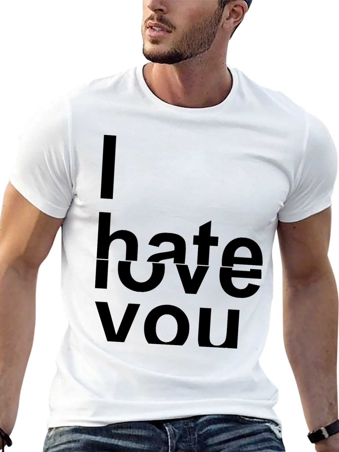 Black I Hate Love You Graphic T-Shirt - Black view 13