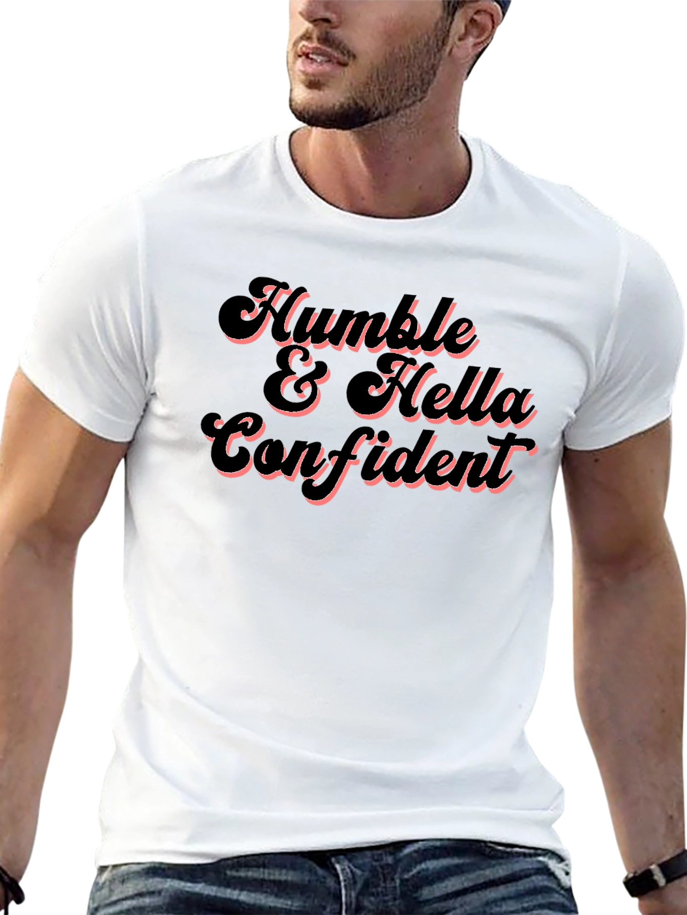 Black Humble & Hella Confident Graphic Tee view 13