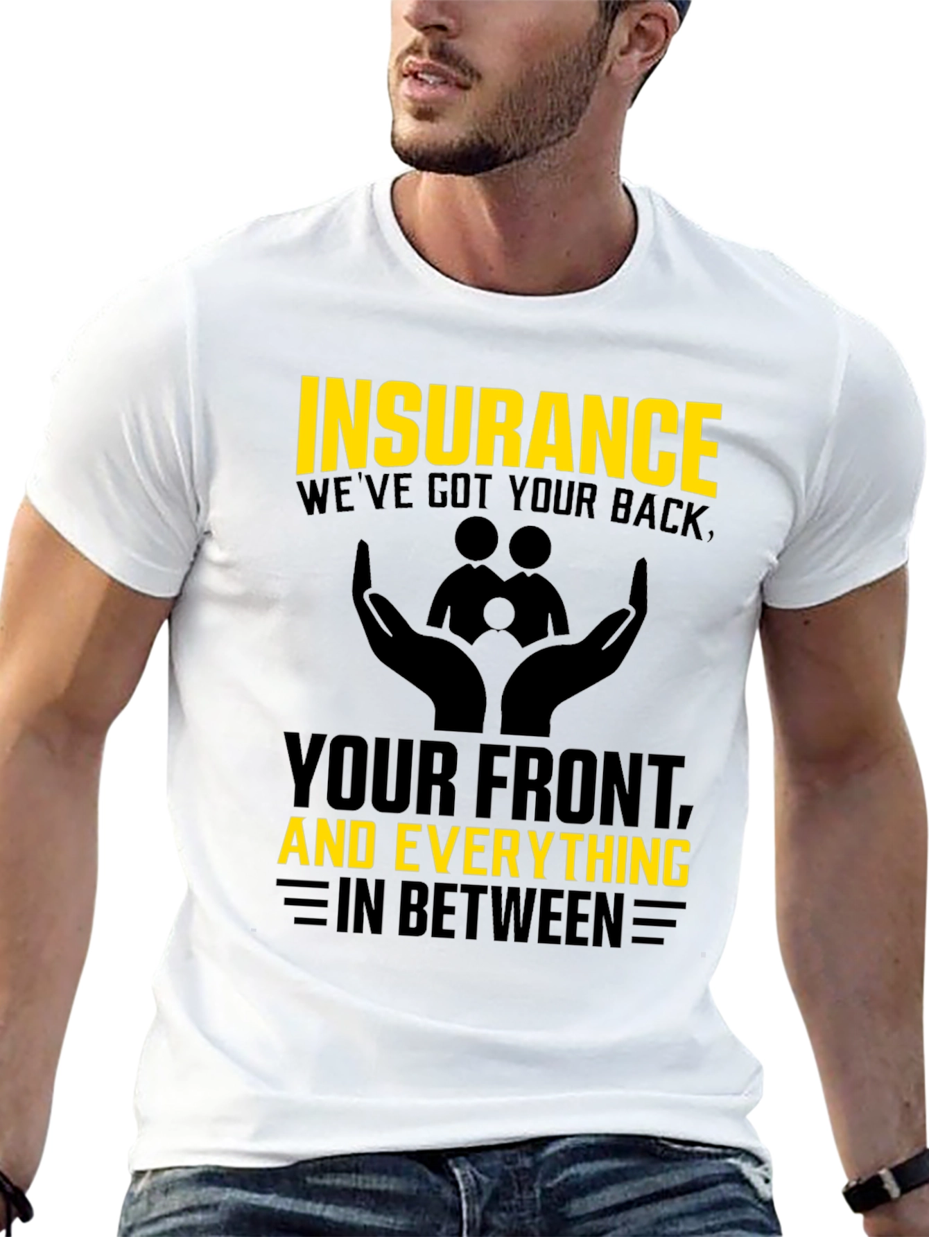 Black Insurance Coverage T-Shirt - We've Got Your Back! view 13
