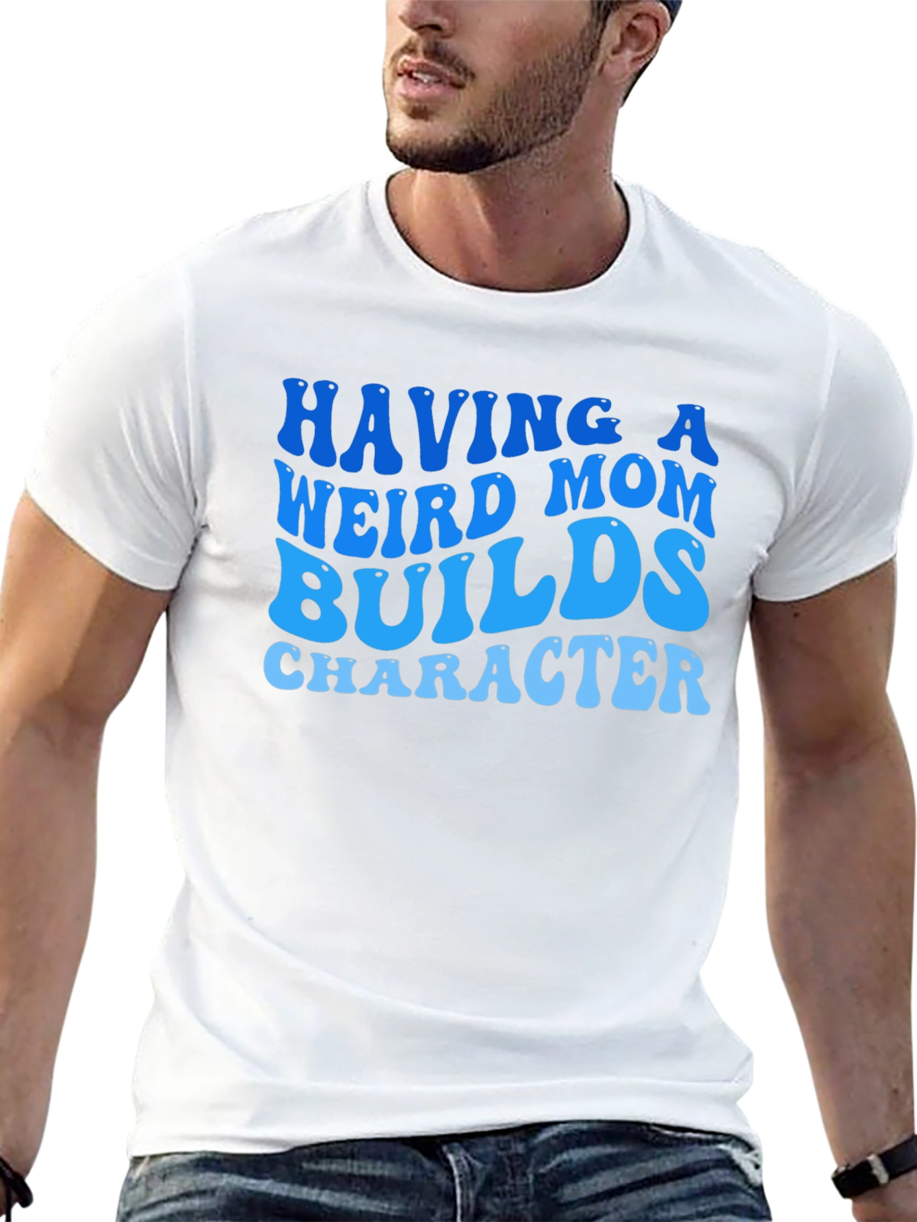 Black Funny Mom T-Shirt - Weird Mom Builds Character view 13