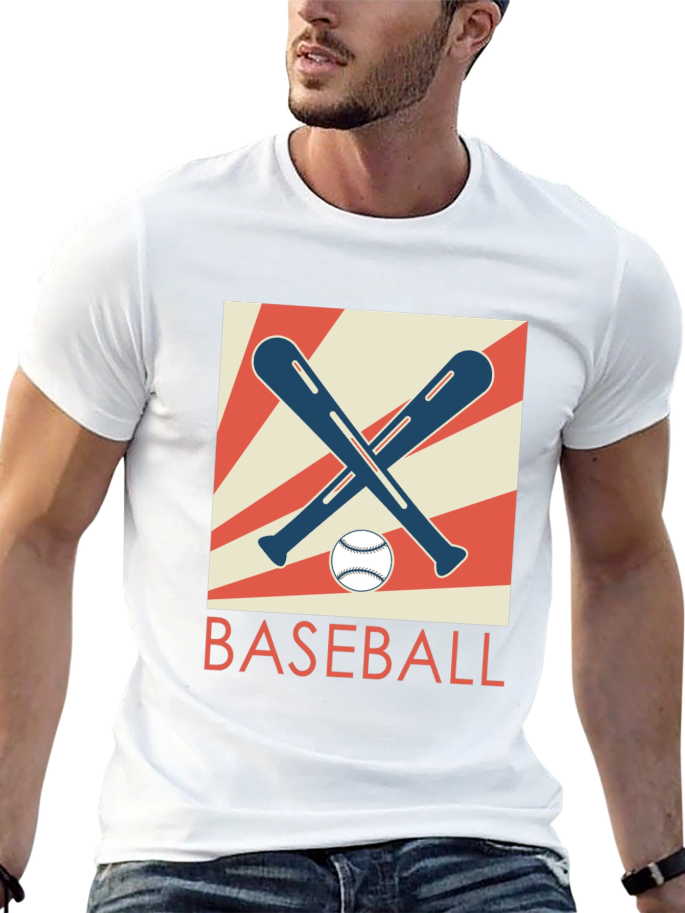 Black Retro Baseball Bats & Ball Graphic T-Shirt view 13