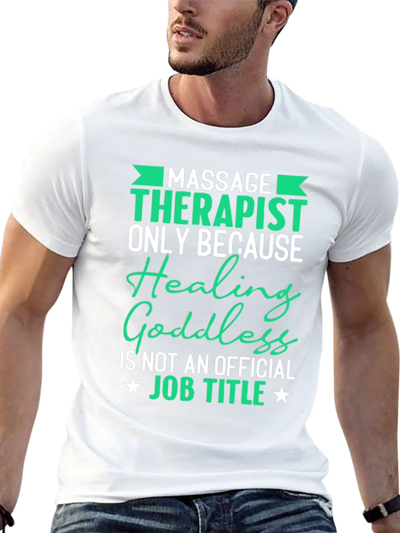 Black Massage Therapist Graphic T-Shirt view 13