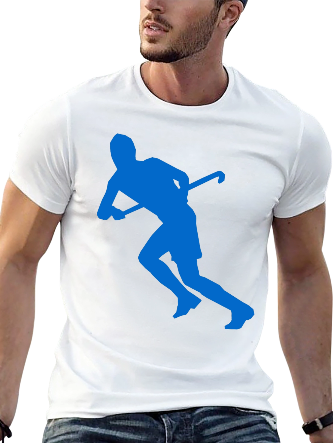 Black Hockey Player Graphic T-Shirt view 13