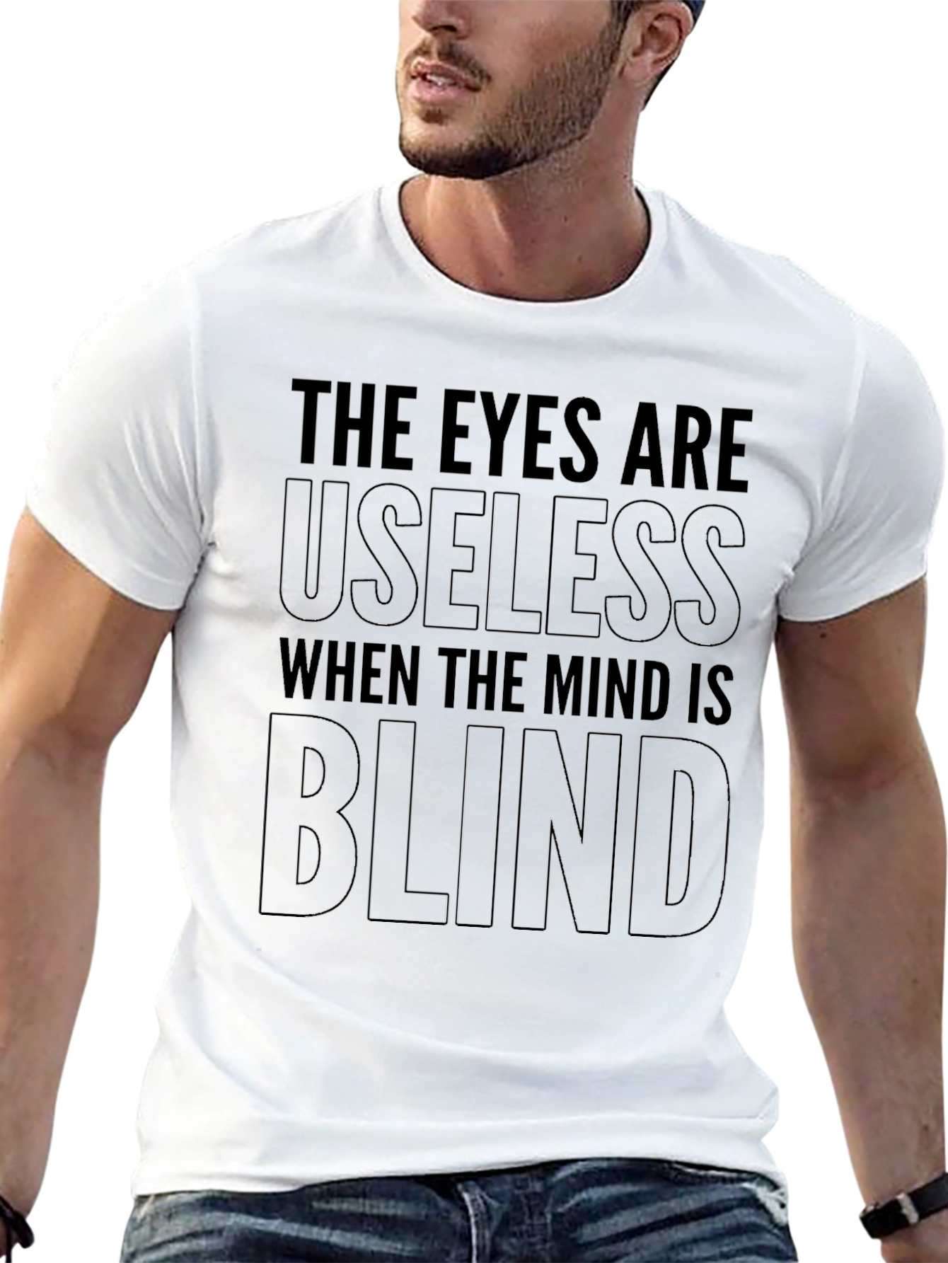 Black Eyes Useless Mind Blind Black T-Shirt view 13