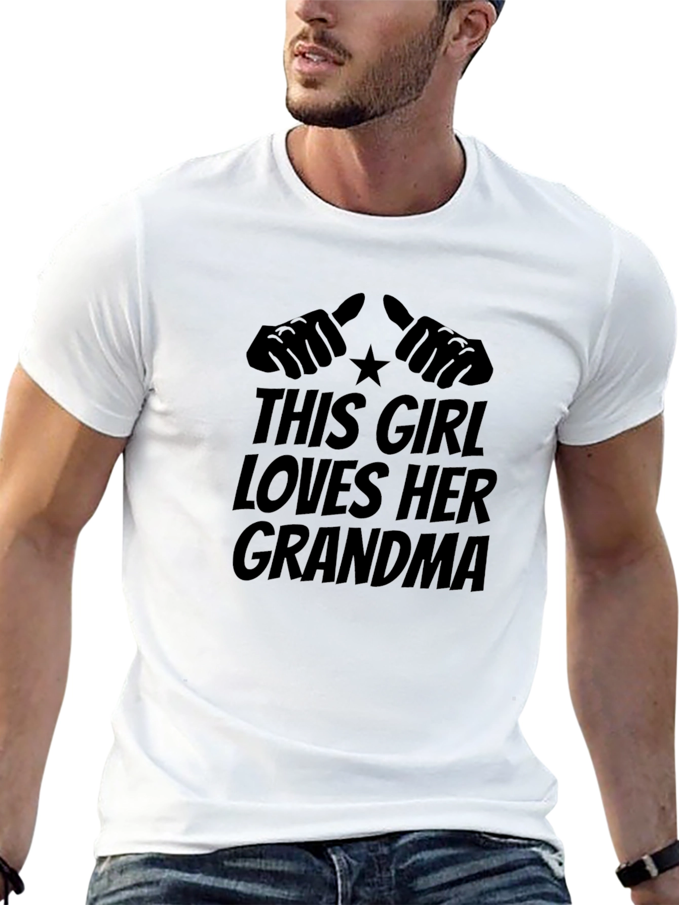 Black This Girl Loves Her Grandma Black T-Shirt view 13