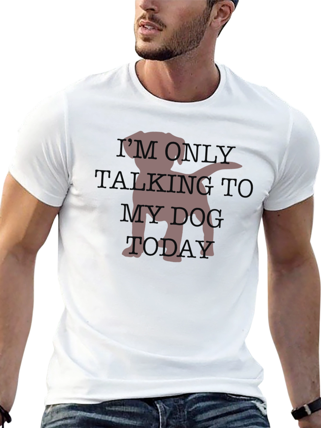 Black Dog Lover T-Shirt: I'm Only Talking To My Dog Today view 13