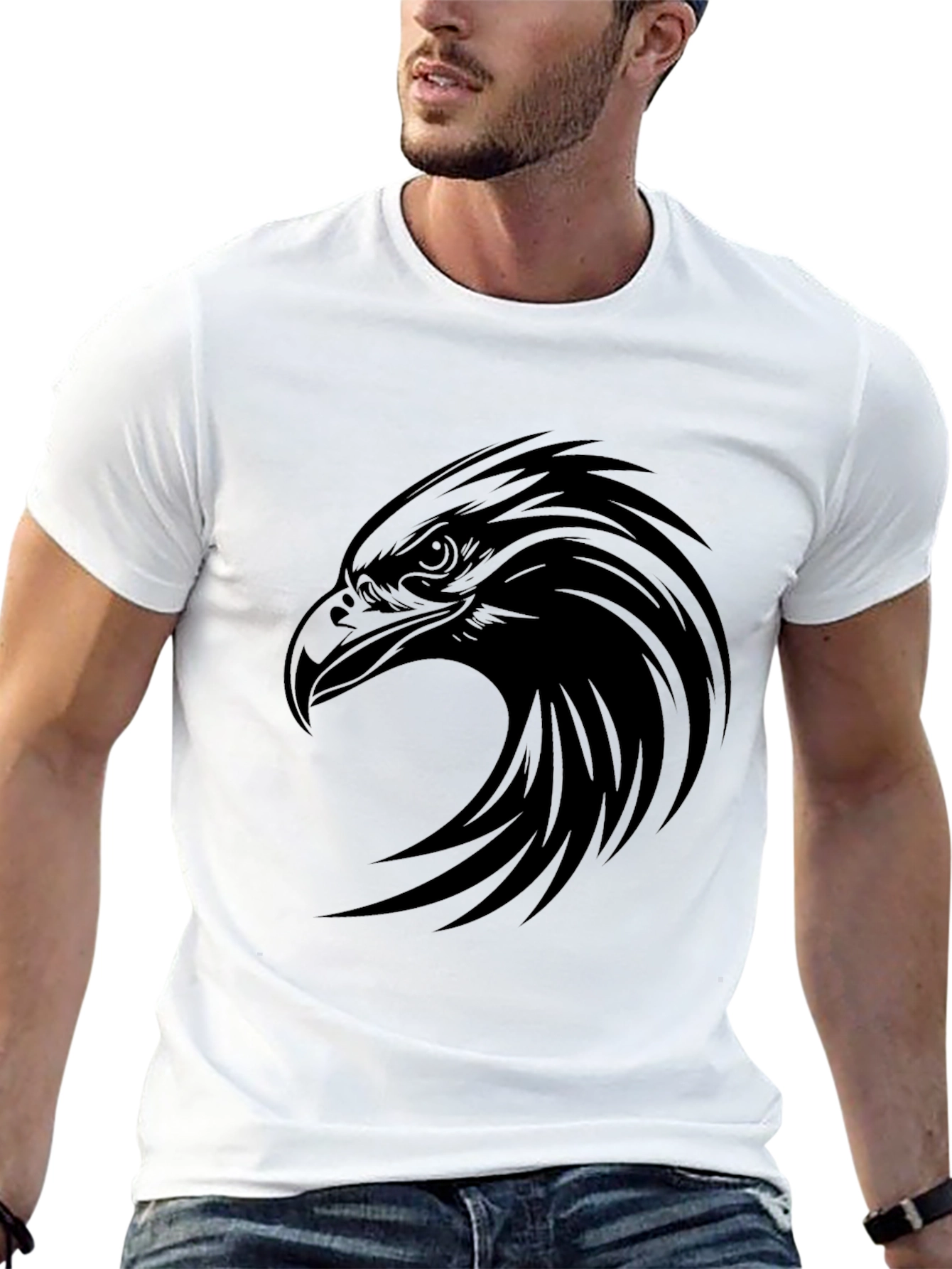 Black Black Eagle Graphic Tee - Men's Casual T-Shirt view 13