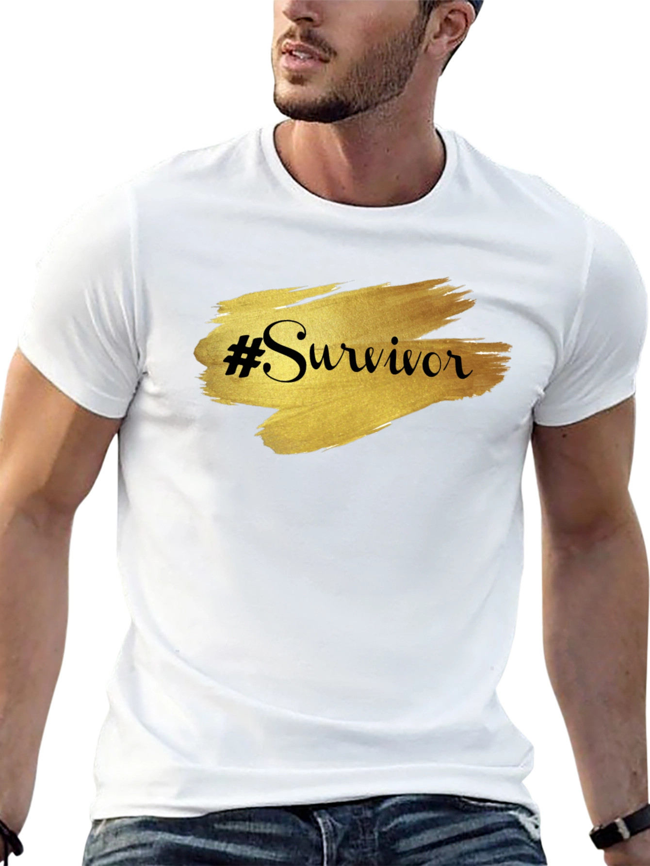 Black Survivor Graphic Tee - Black Unisex T-Shirt view 13