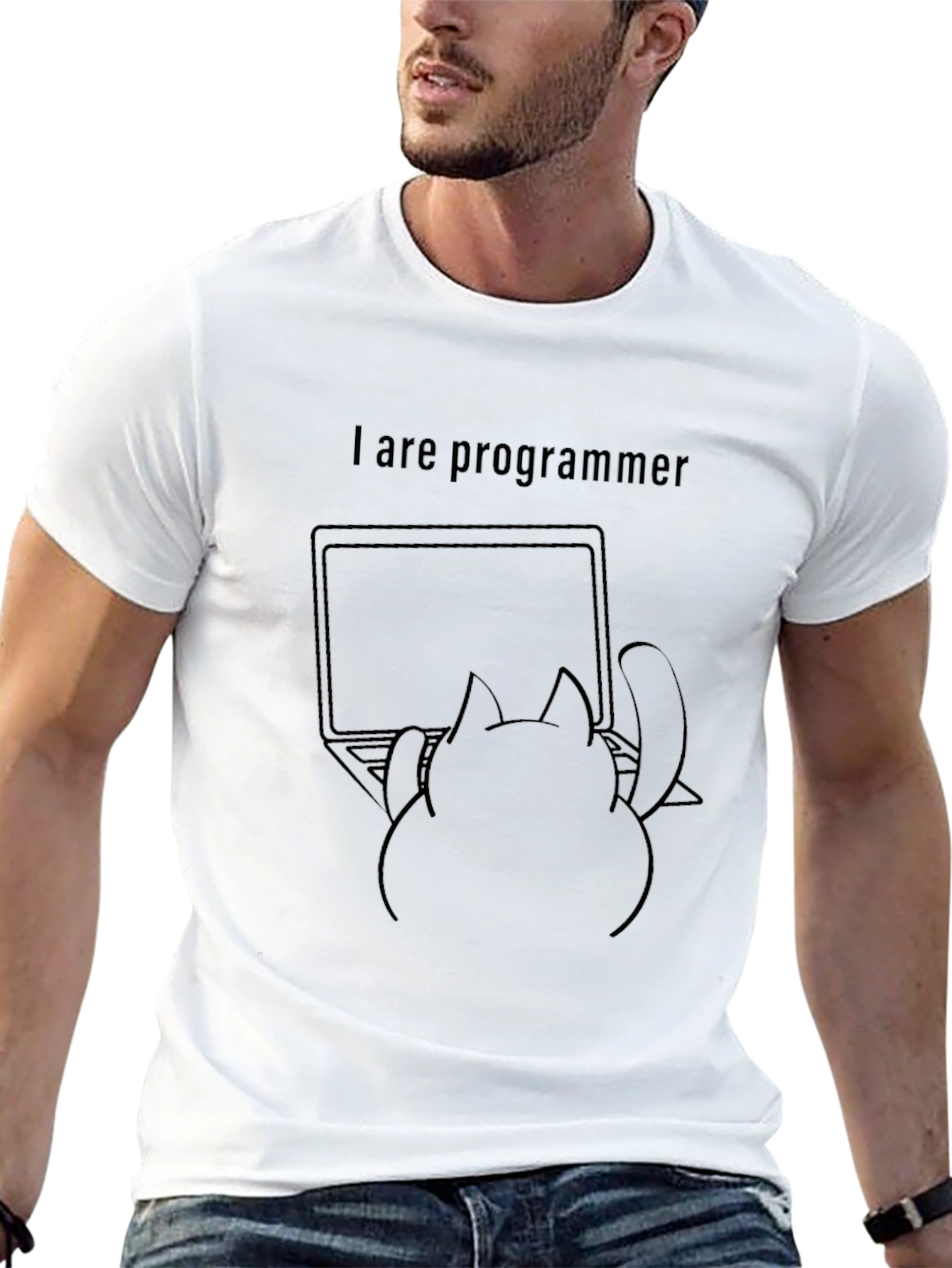 Black I Are Programmer Cat Graphic Tee view 13