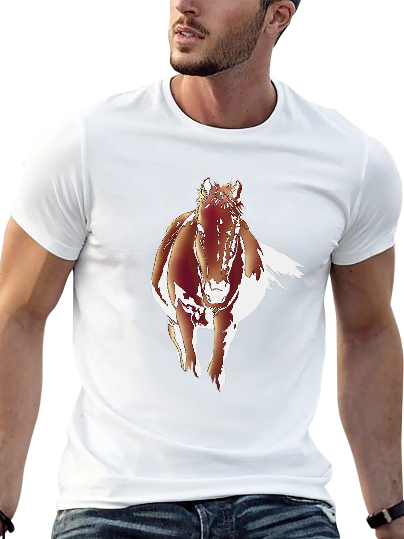 Black Running Horse Graphic T-Shirt view 13