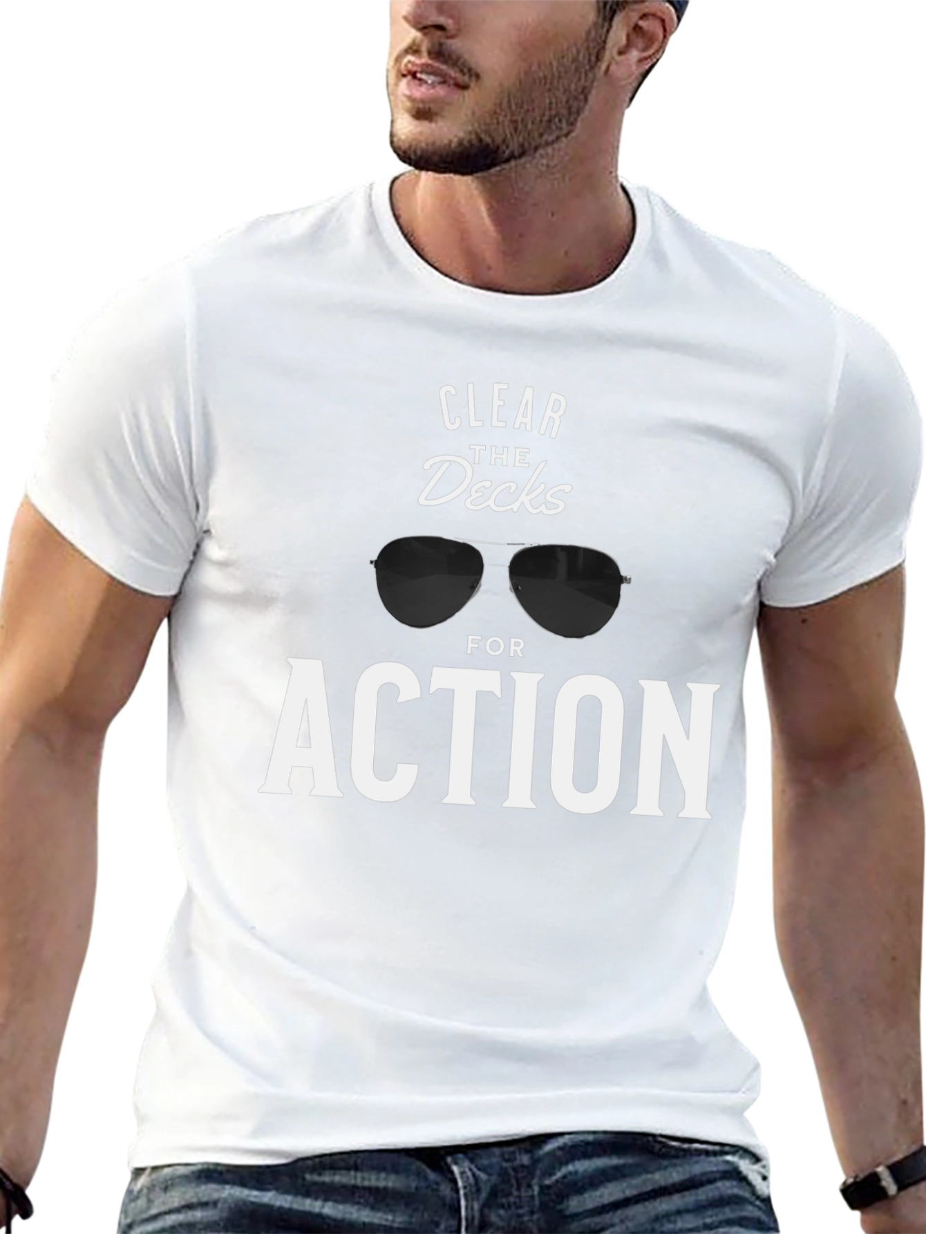Black Clear the Decks for Action Graphic Tee view 13