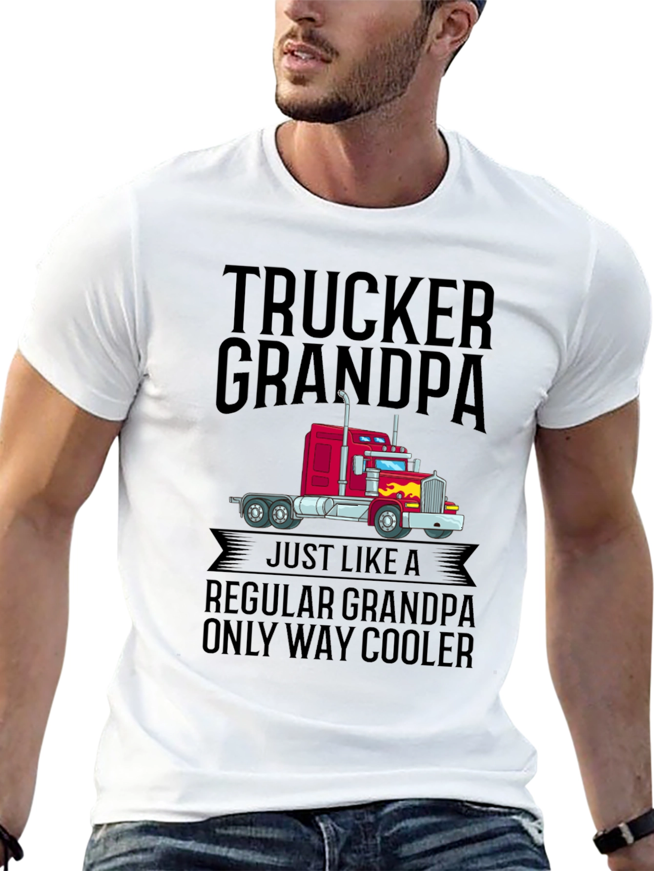 Black Trucker Grandpa T-Shirt - Way Cooler Than Regular Grandpas view 13