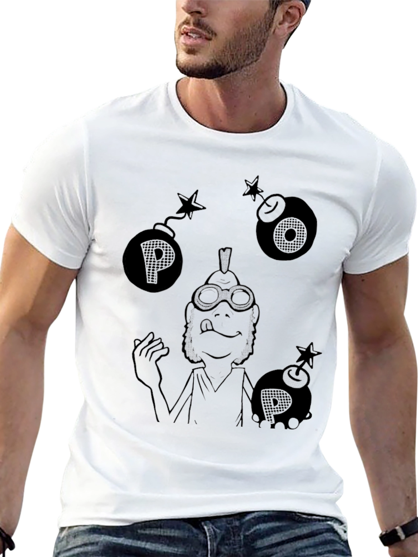 Black Bomb P T-Shirt - Black Graphic Tee view 13