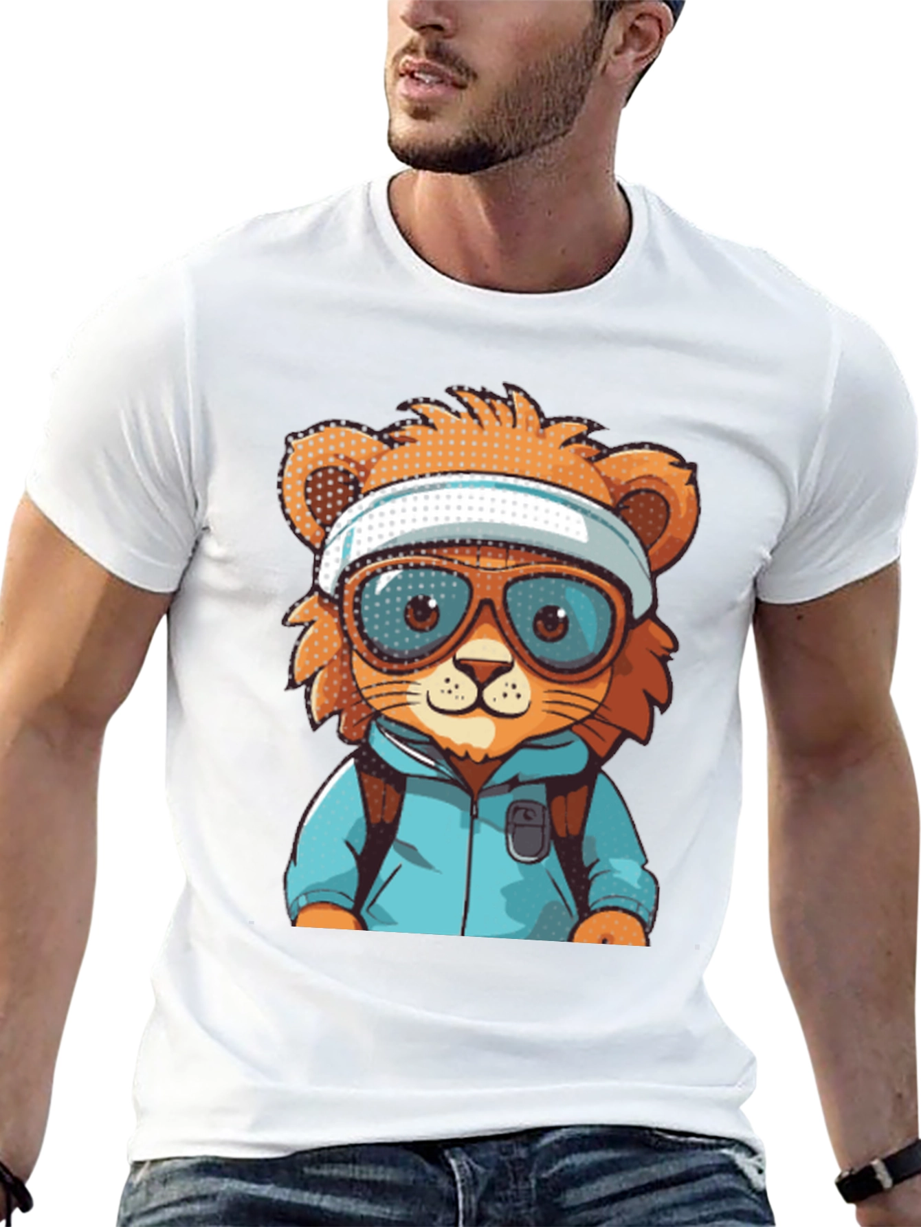 Black Cartoon Lion T-Shirt view 13
