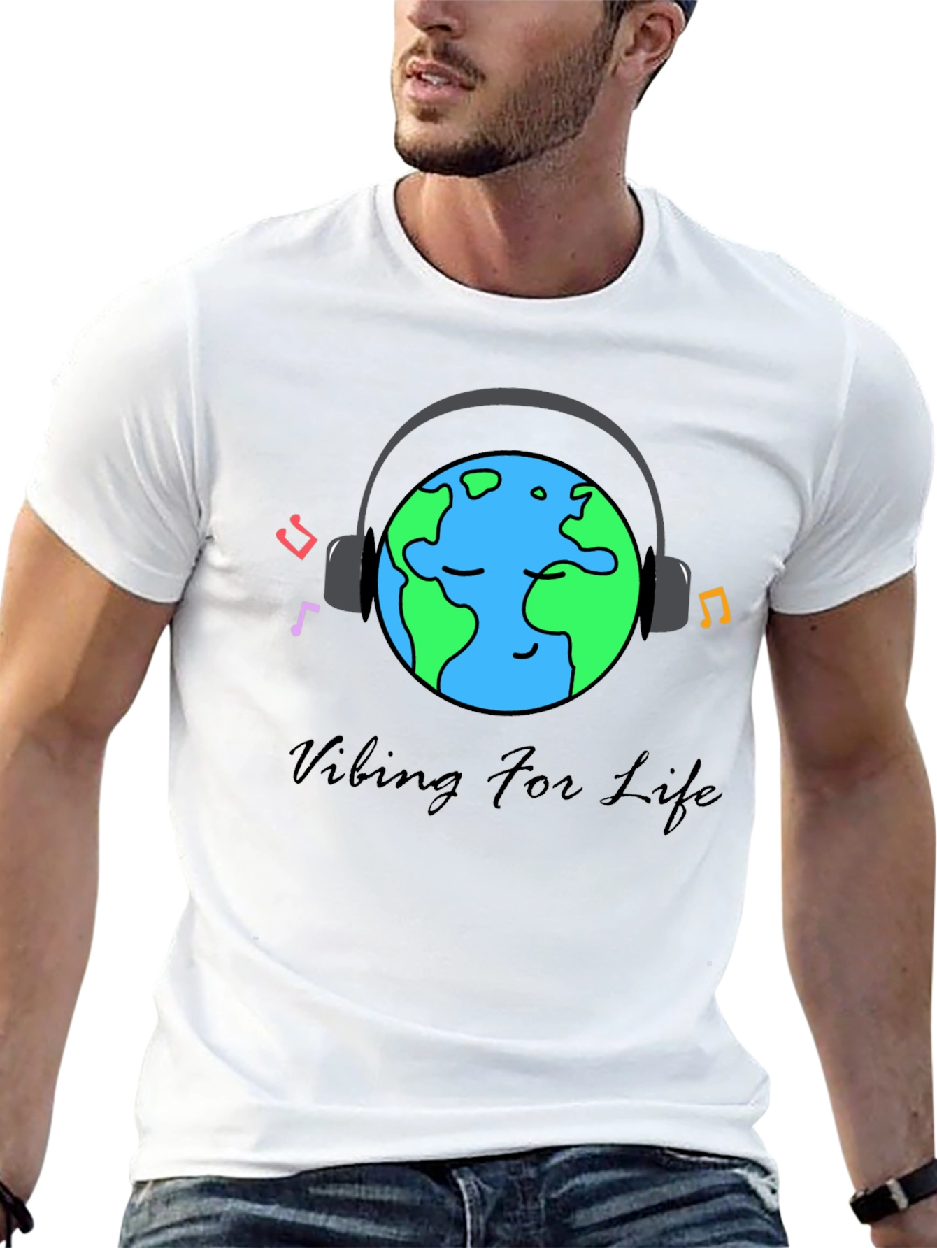 Black Vibing For Life Black Graphic Tee view 13