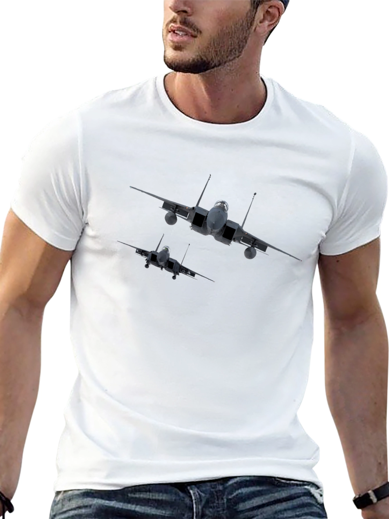 Black Fighter Jet Graphic Tee - Black view 13